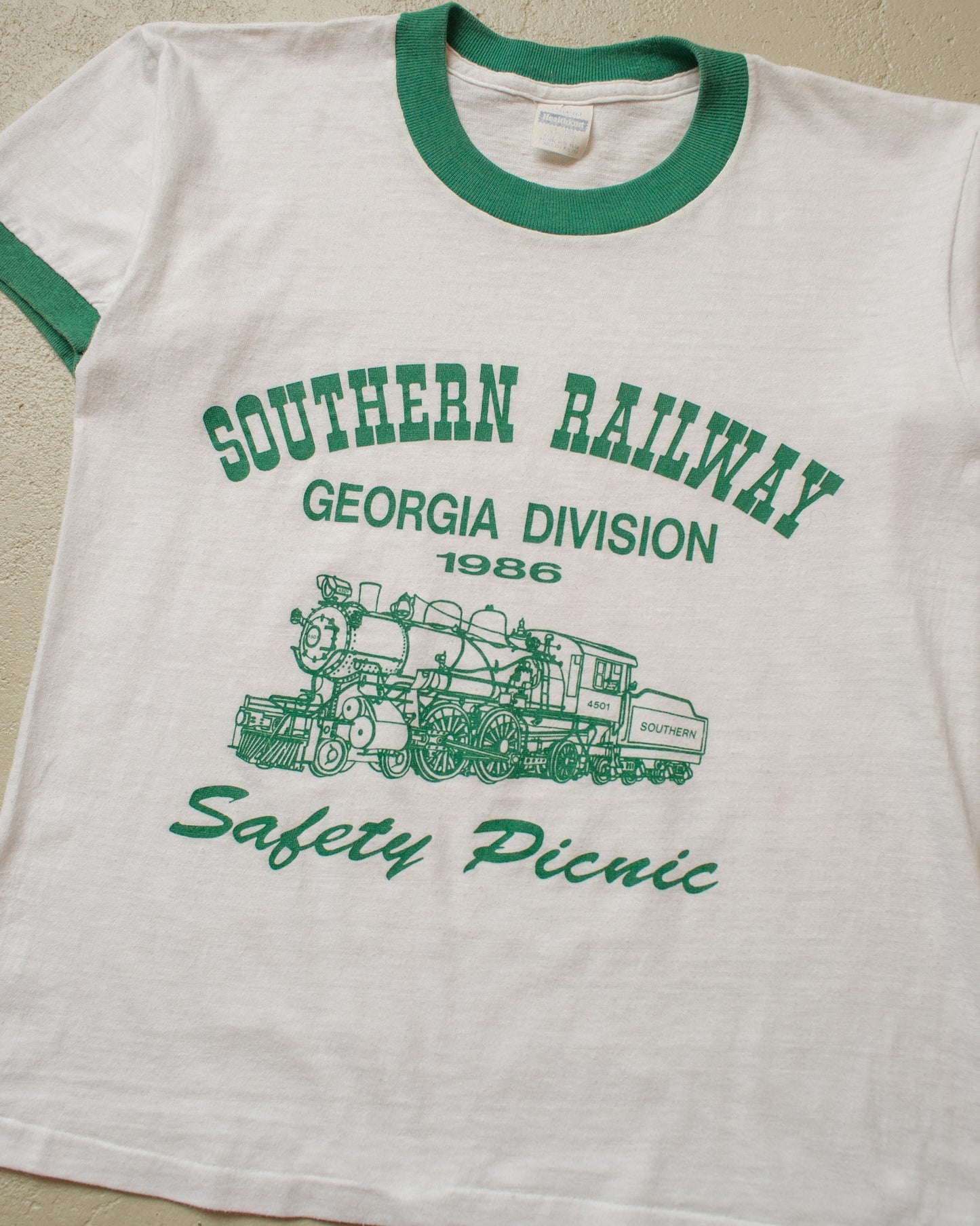 1970s/80s Southern Railway Ringer T-shirt white - XS/S