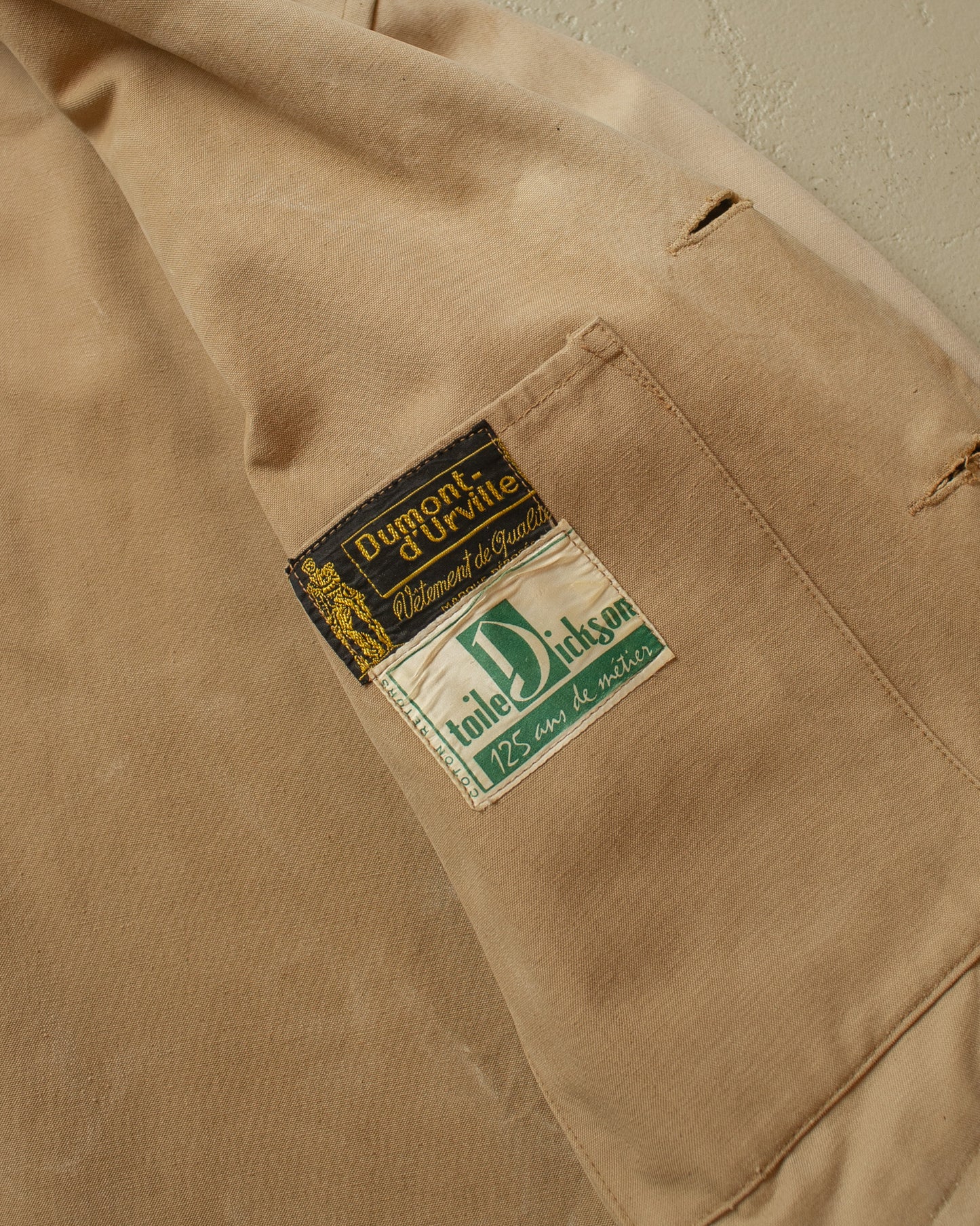 1960s distressed French Canvas Workwear Jacket beige - L