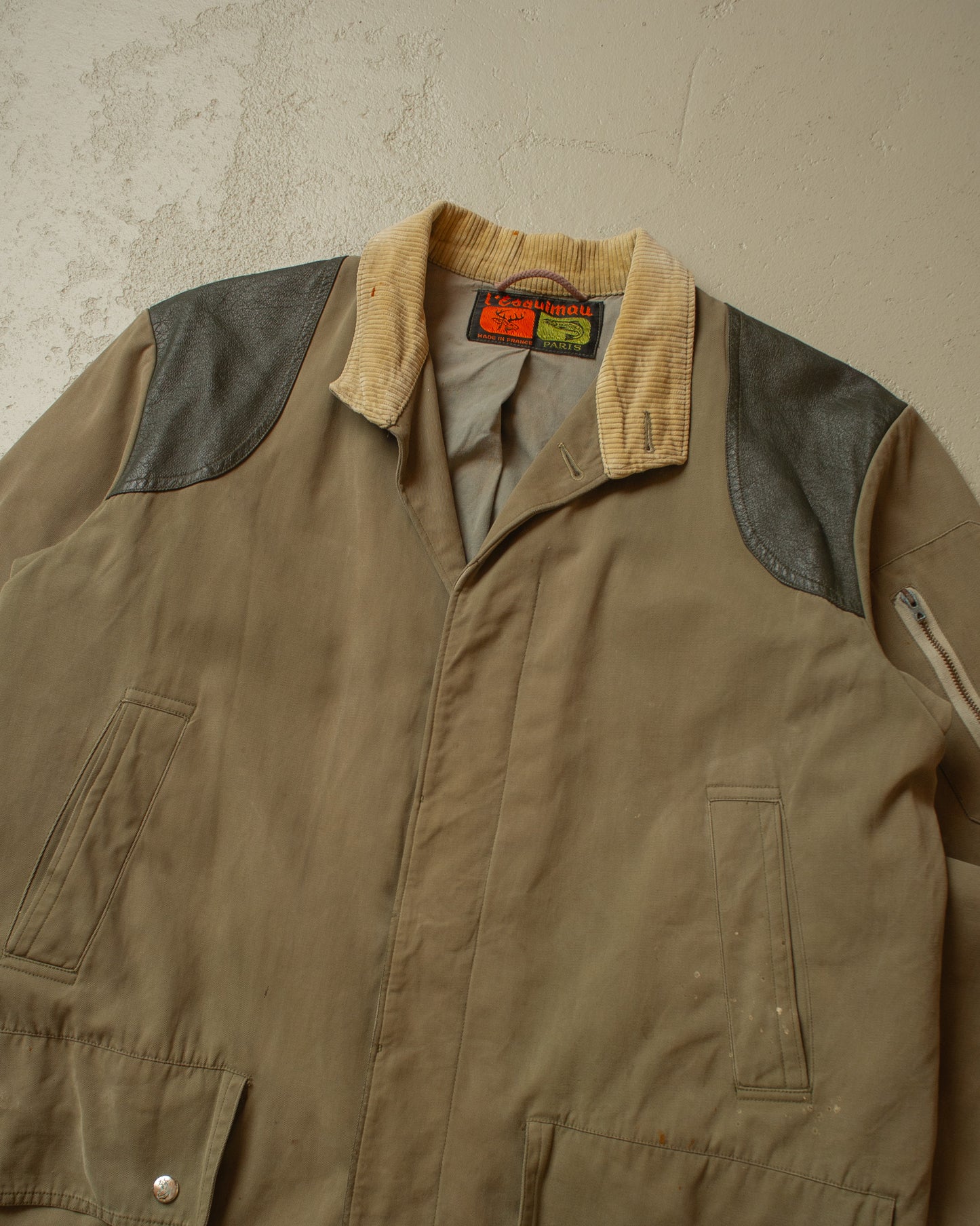 1970s distressed French Hunting Jacket brown - L