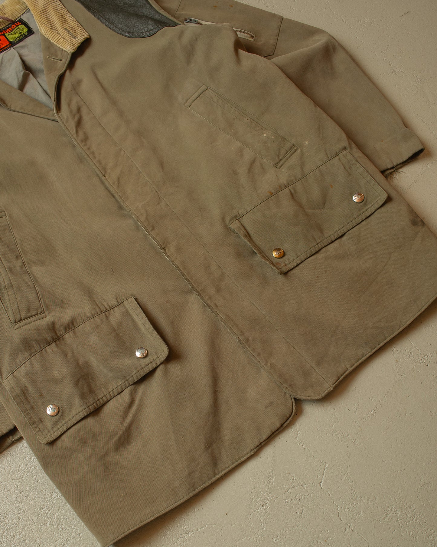 1970s distressed French Hunting Jacket brown - L