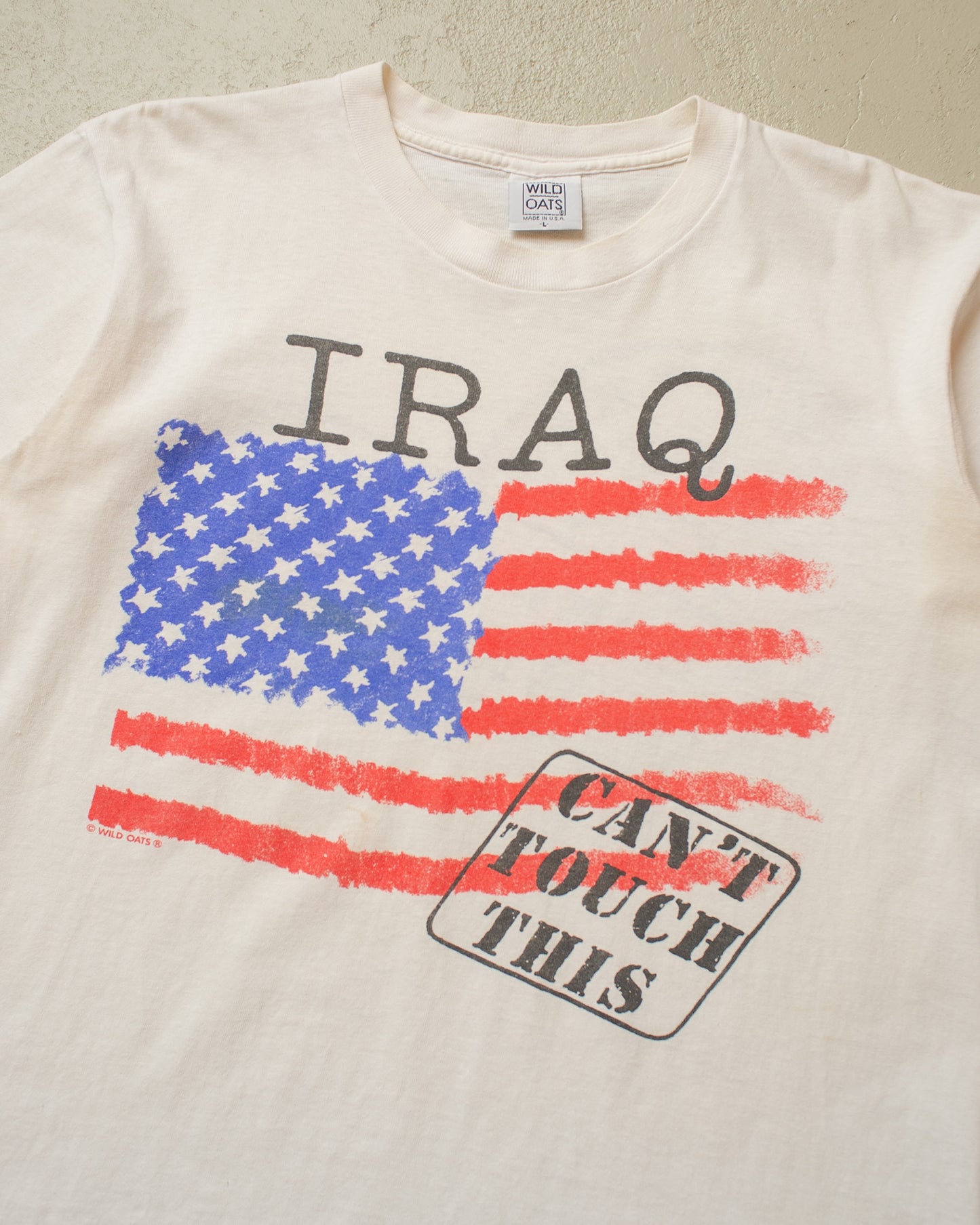 1990s "Iraq can´t touch this" T-shirt white - L