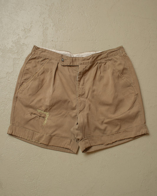 1950s/60s distressed Cotton Shorts beige - W32