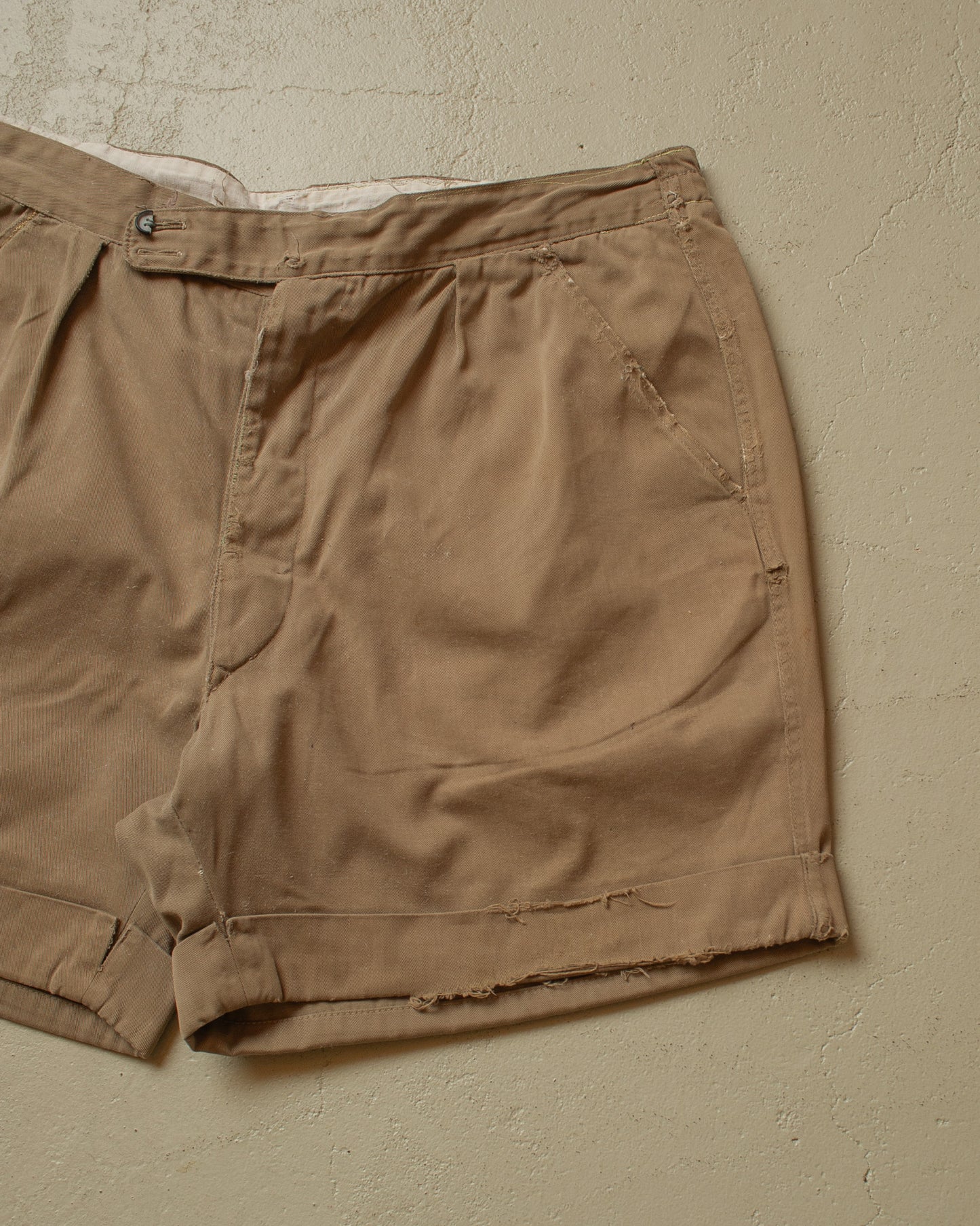 1950s/60s distressed Cotton Shorts beige - W32