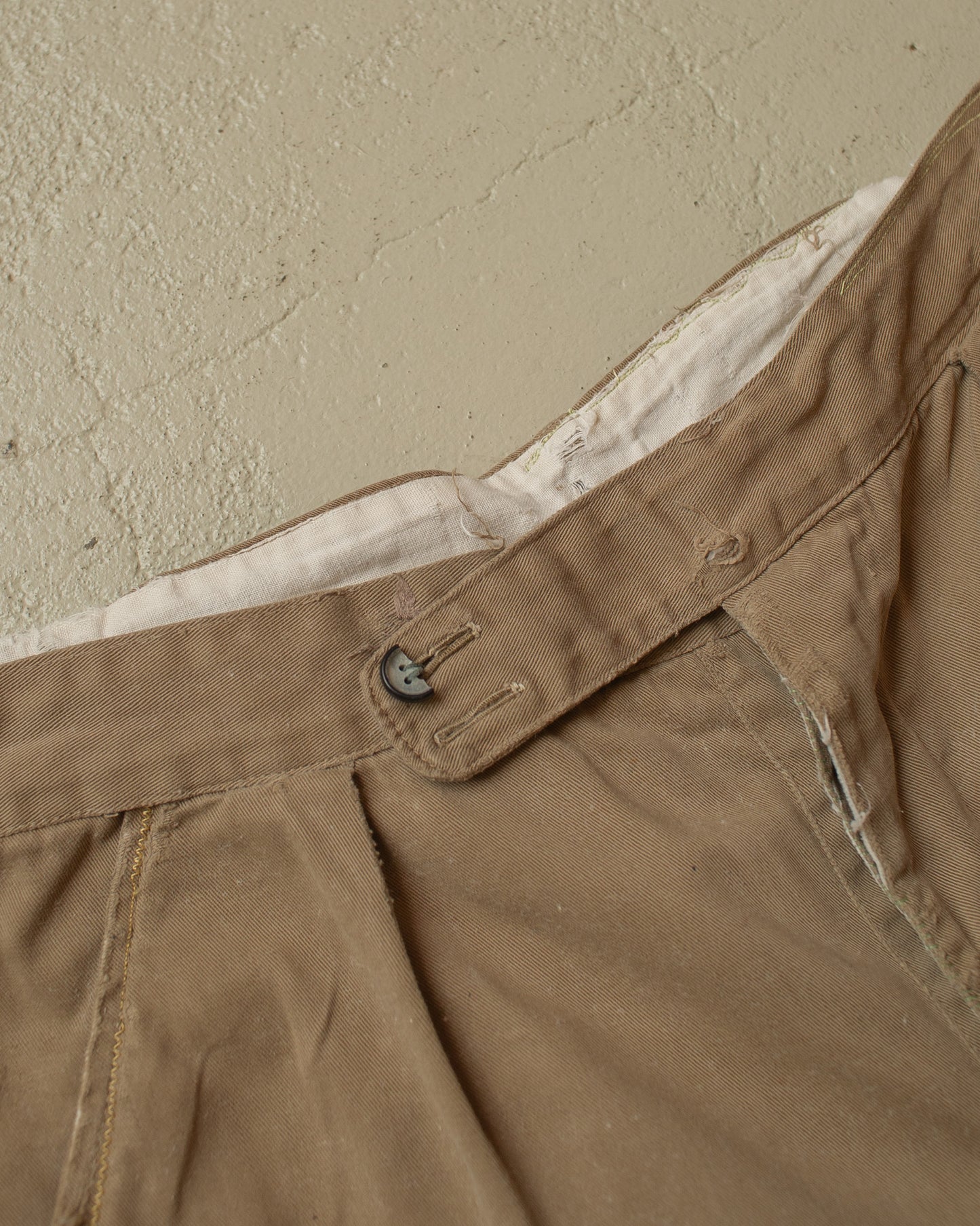 1950s/60s distressed Cotton Shorts beige - W32