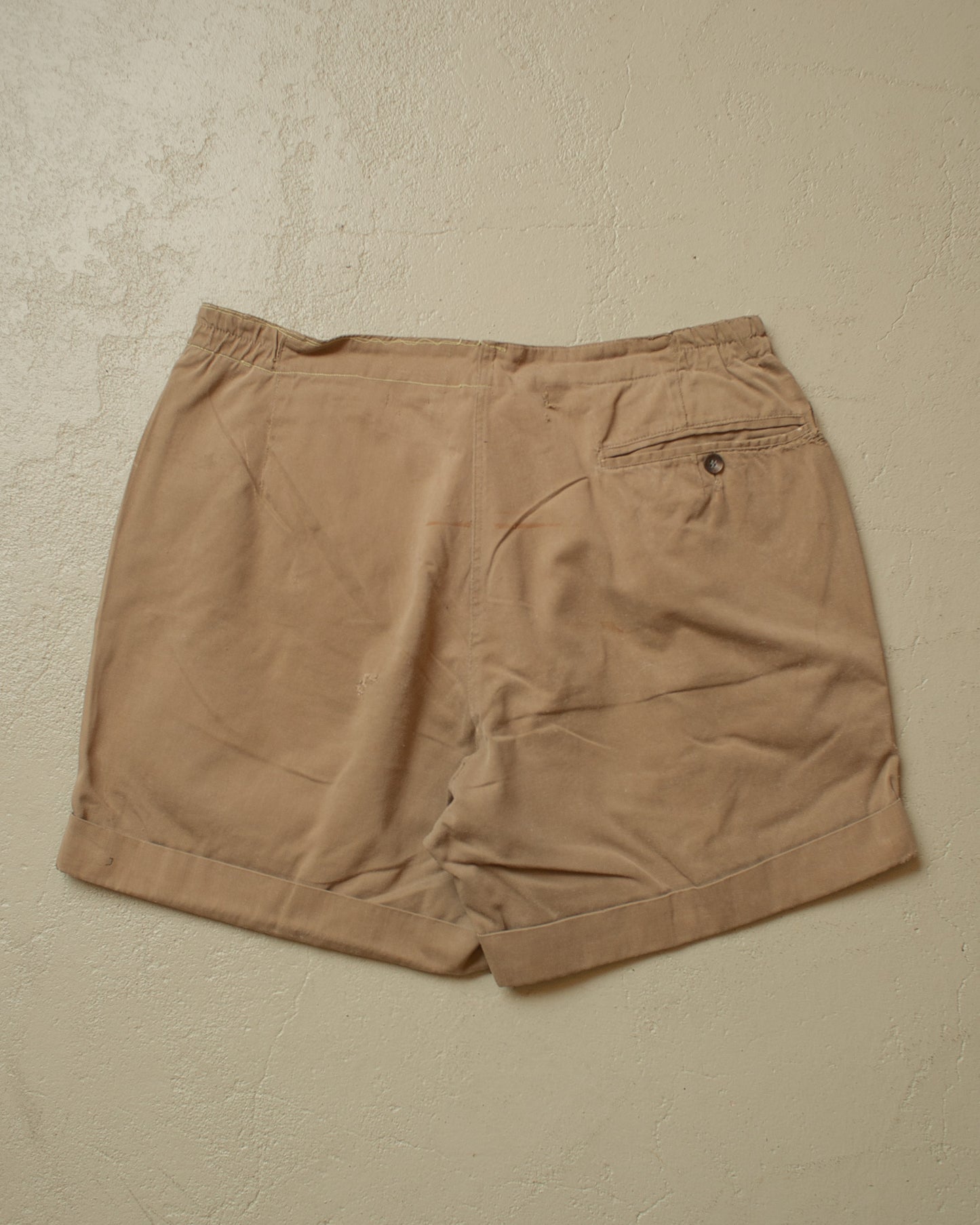 1950s/60s distressed Cotton Shorts beige - W32
