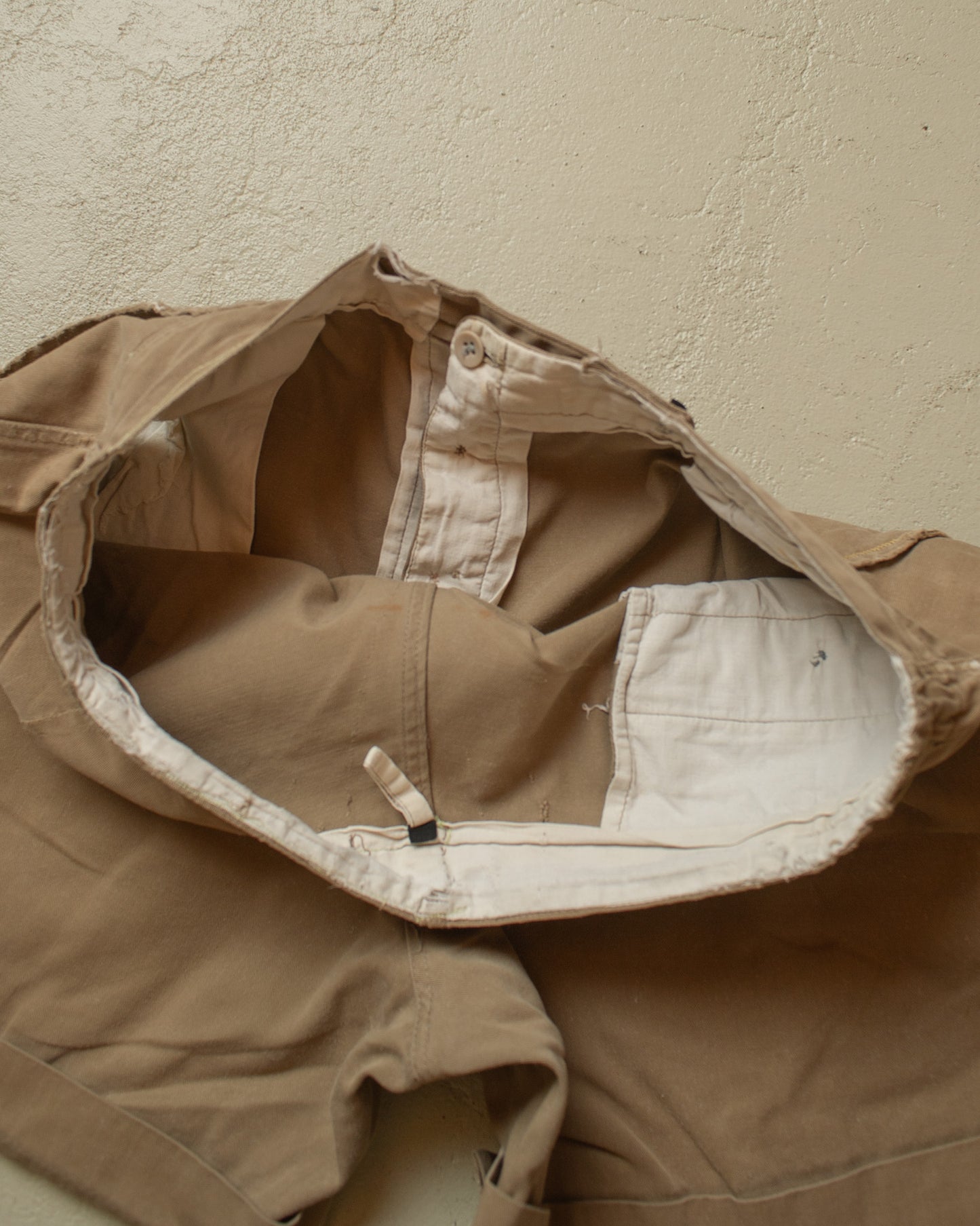 1950s/60s distressed Cotton Shorts beige - W32