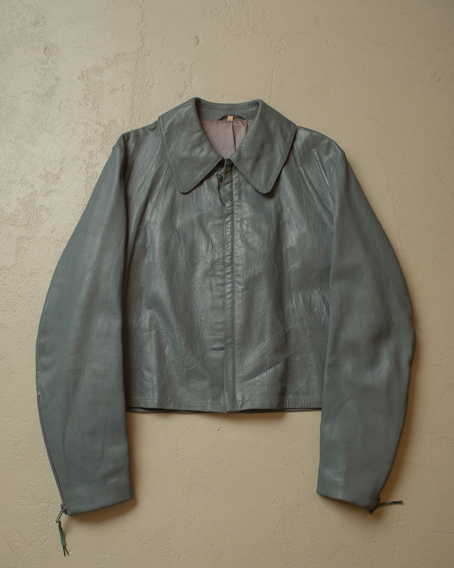 1980s German U-Boot Cowhide Leather Jacket grey - XL