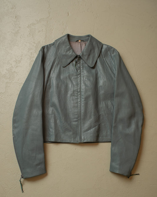 1980s German U-Boot Cowhide Leather Jacket grey - XL