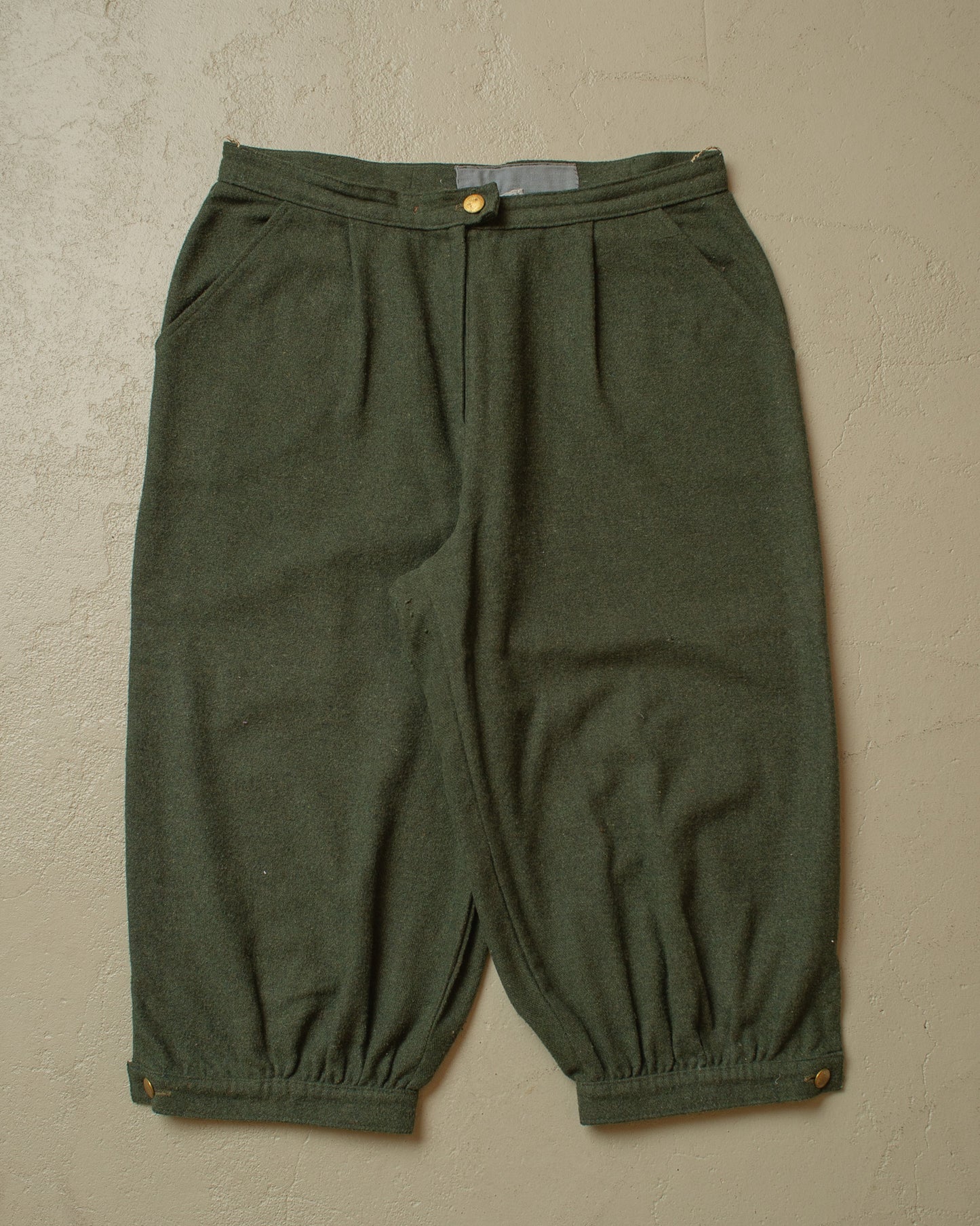 1980s/90s Homemade Wool Knickerbocker Pants green - W31,5