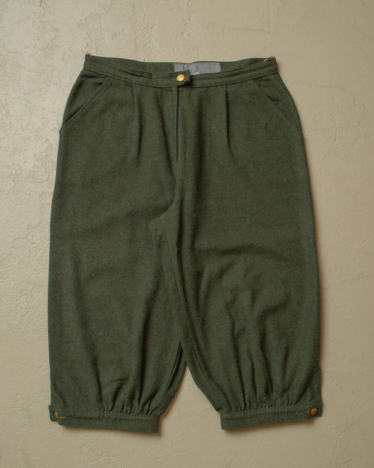 1980s/90s Homemade Wool Knickerbocker Pants green - W31,5