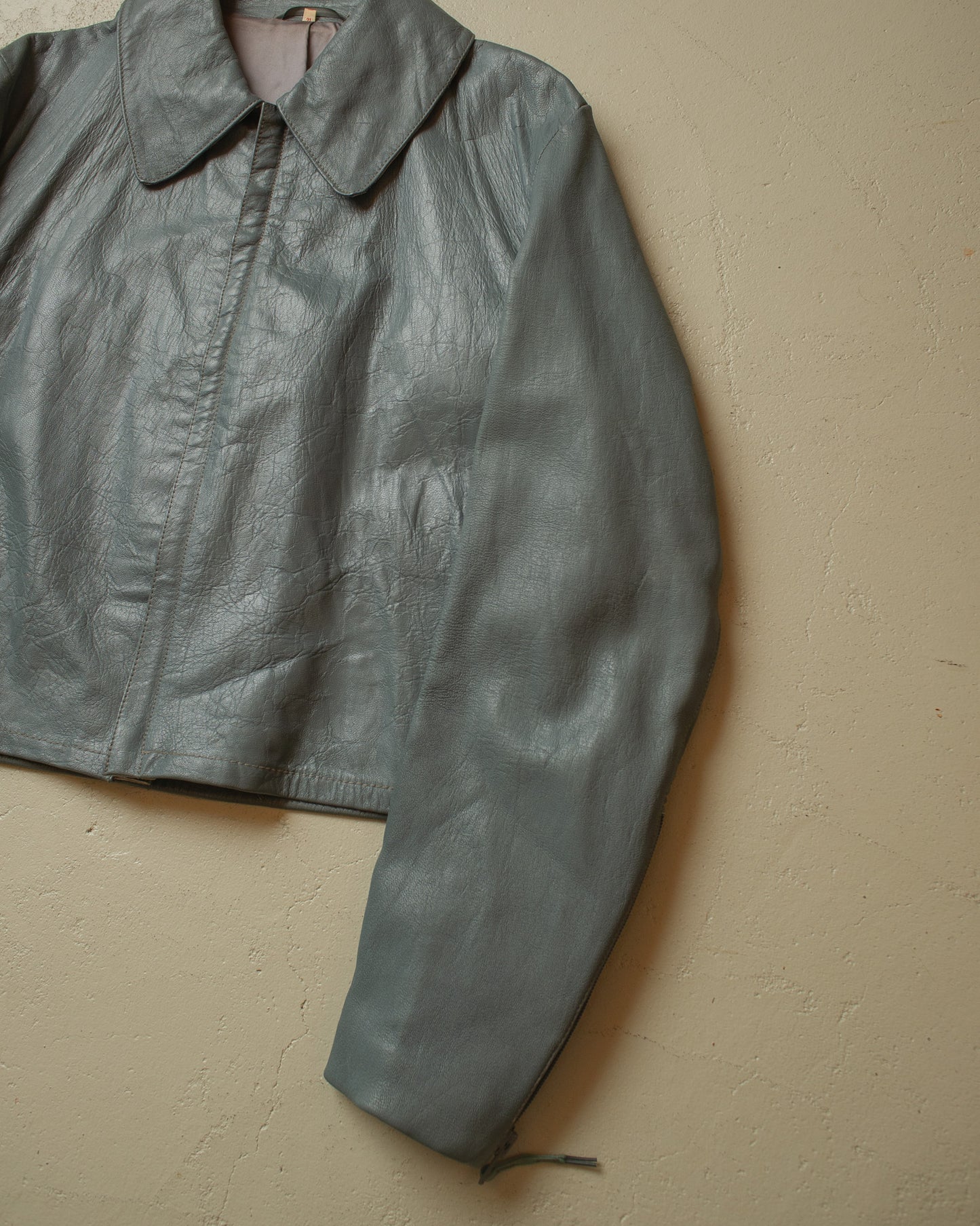 1980s German U-Boot Cowhide Leather Jacket grey - XL