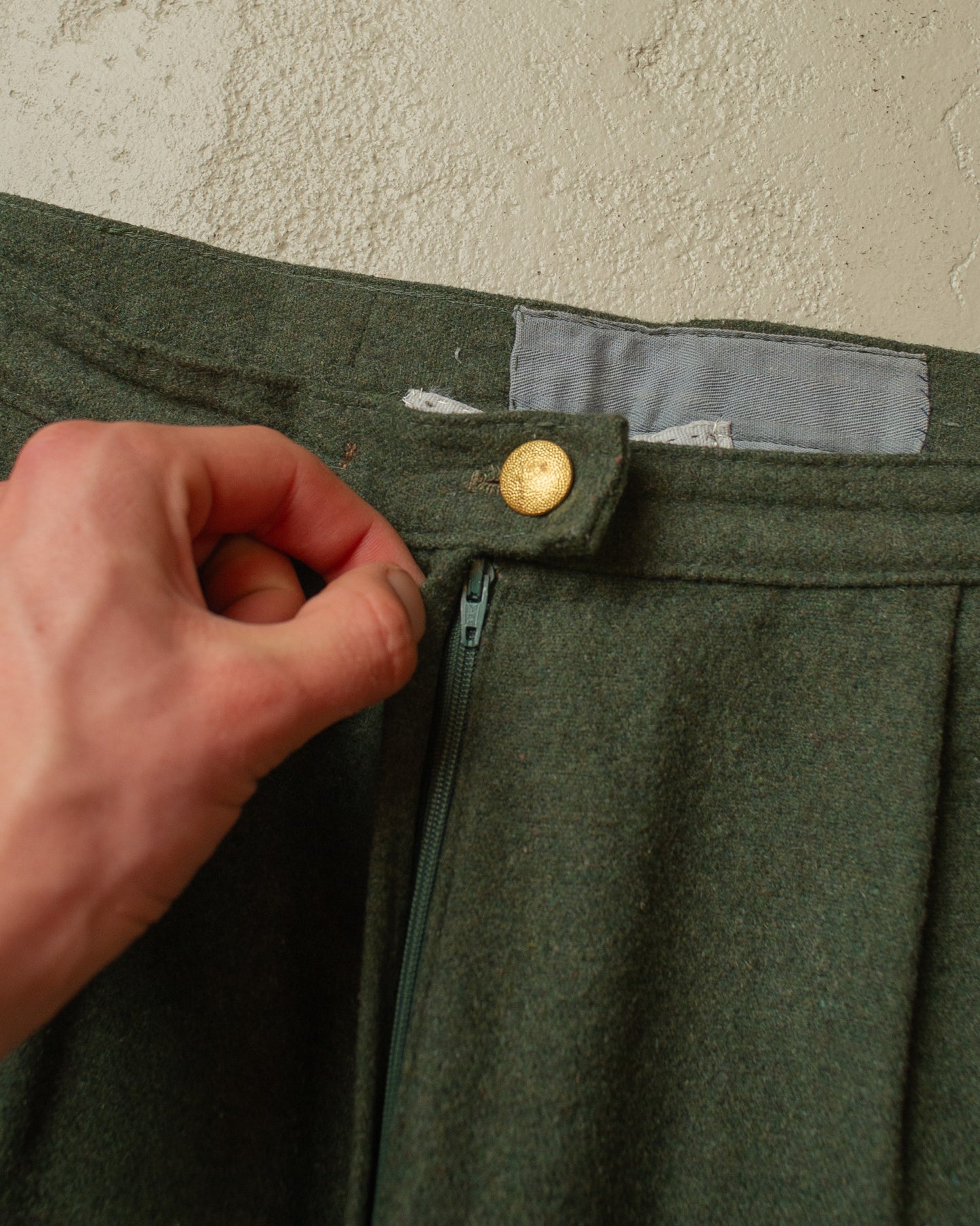 1980s/90s Homemade Wool Knickerbocker Pants green - W31,5