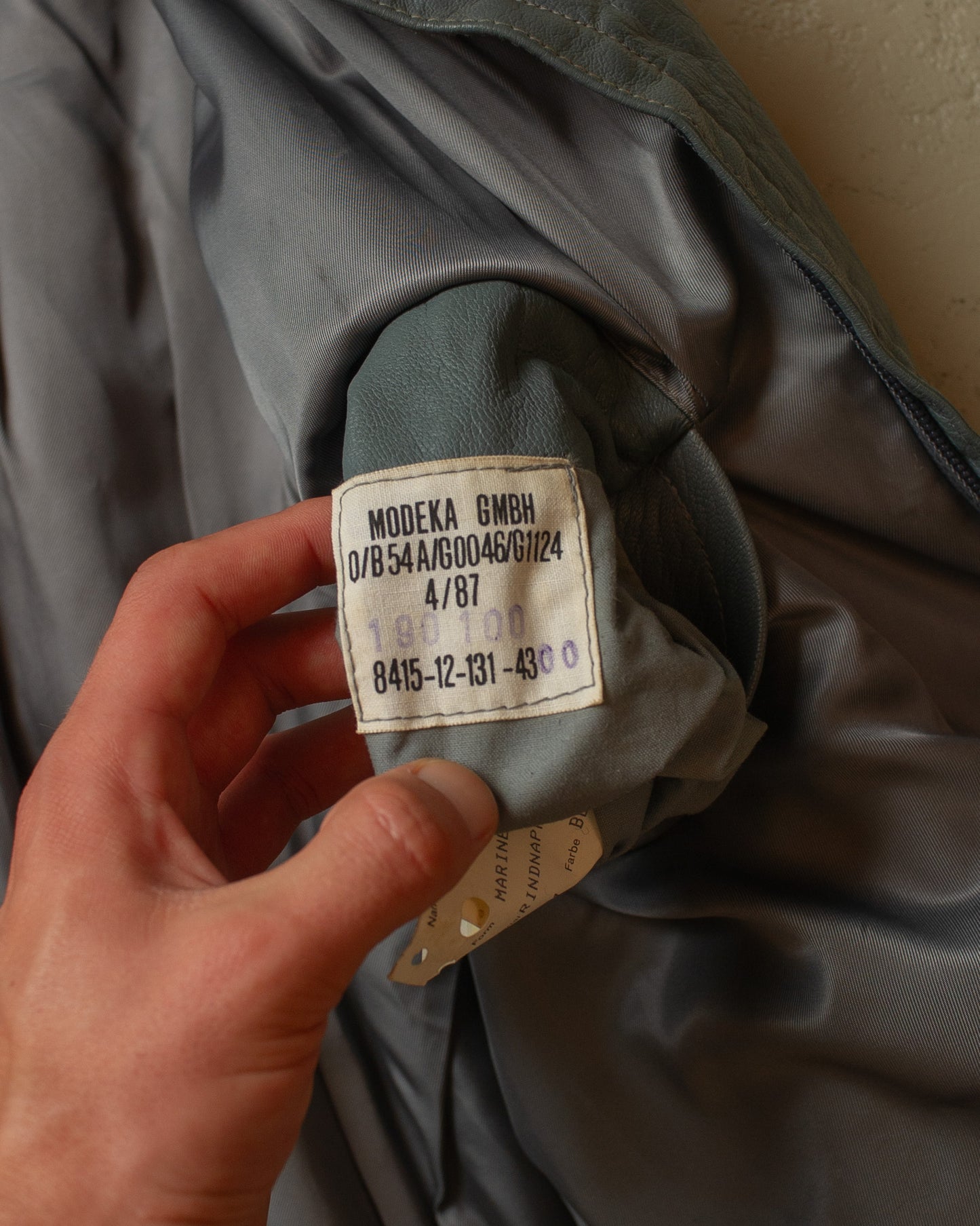 1980s German U-Boot Cowhide Leather Jacket grey - XL