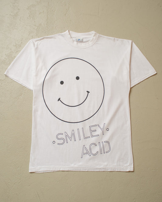 1990s unworn Smiley Acid T-shirt white - L