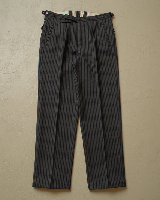 1940s German striped Morning Pants black - W33/34 L32
