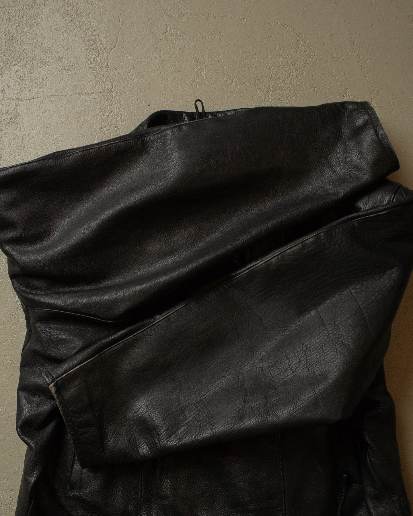 80s/90s Biker Leather Jacket black - XXL