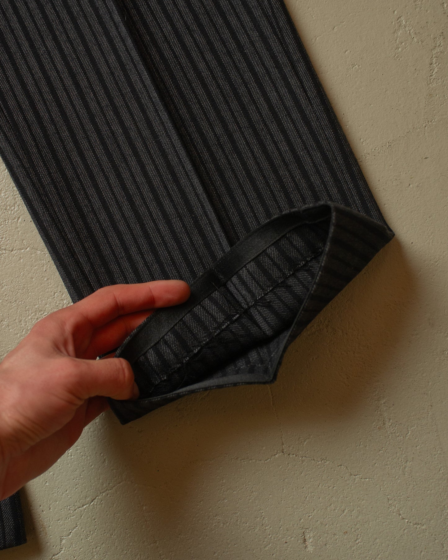 1940s German striped Morning Pants black - W33/34 L32