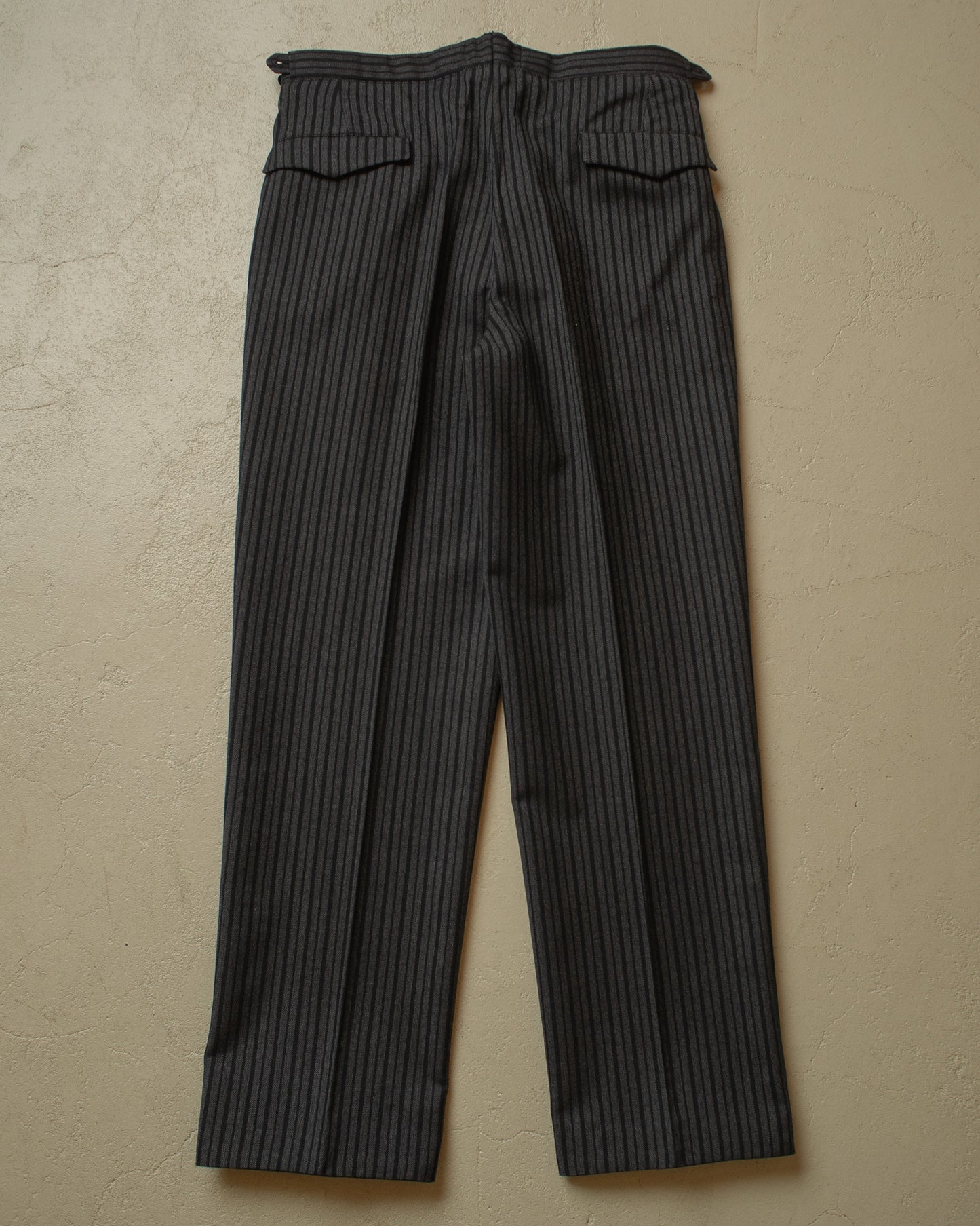 1940s German striped Morning Pants black - W33/34 L32