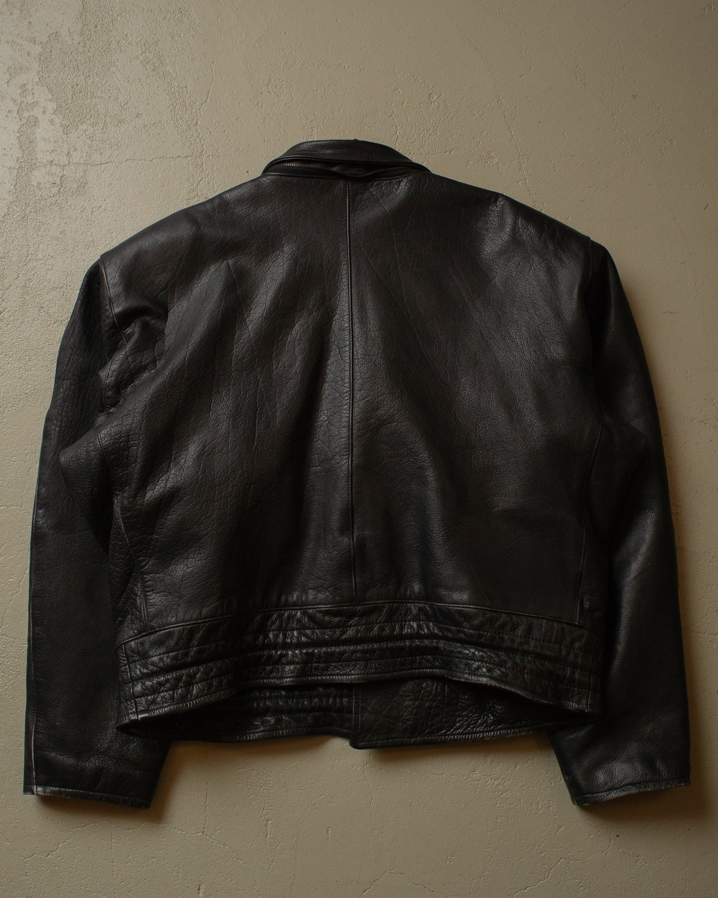 80s/90s Biker Leather Jacket black - XXL