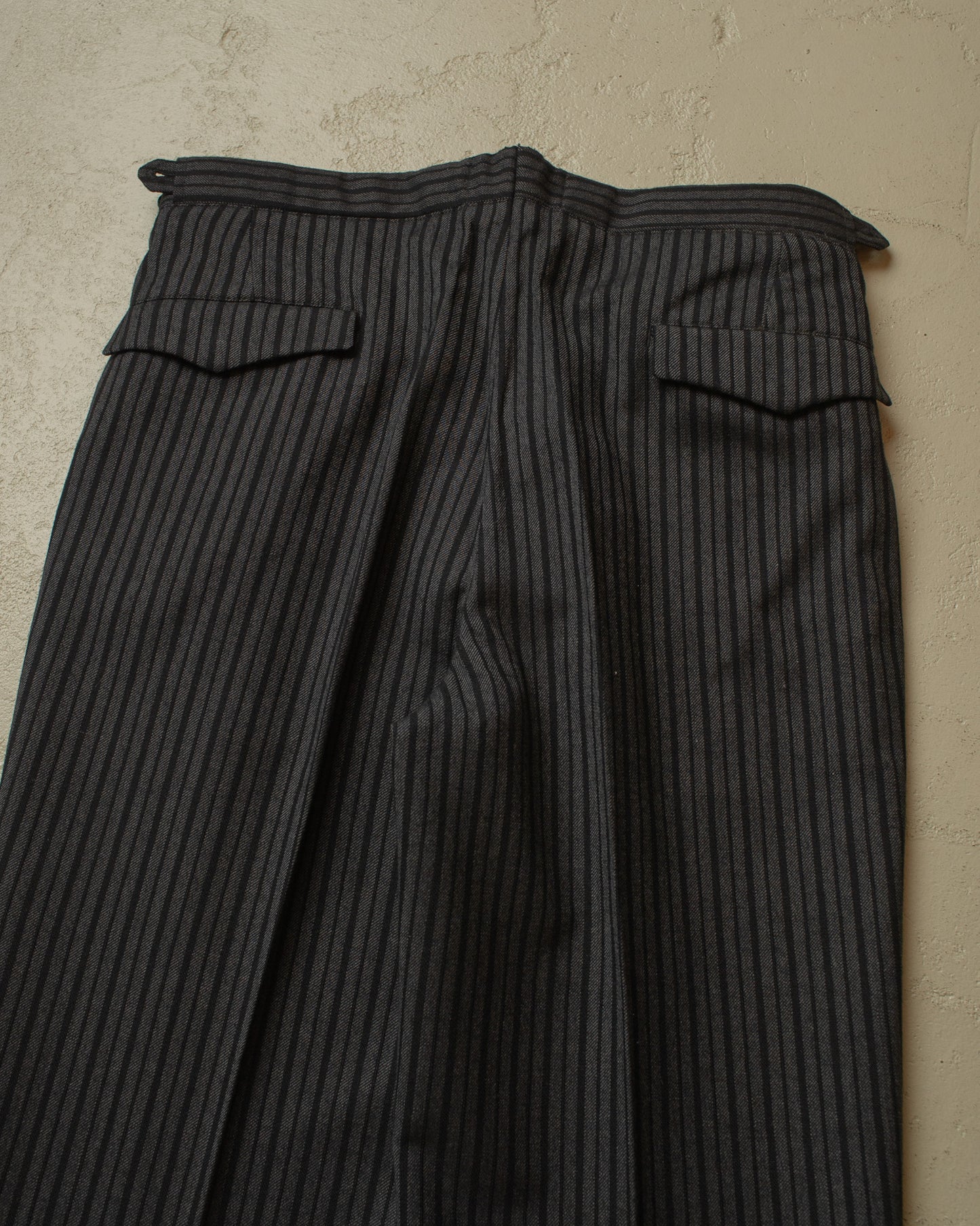 1940s German striped Morning Pants black - W33/34 L32