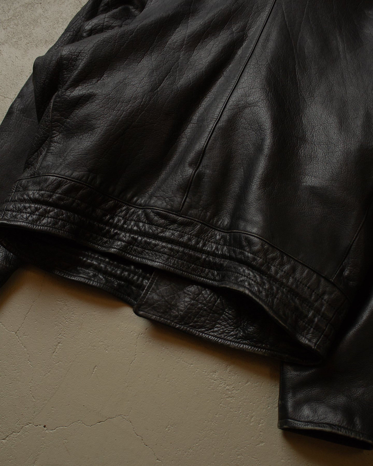 80s/90s Biker Leather Jacket black - XXL