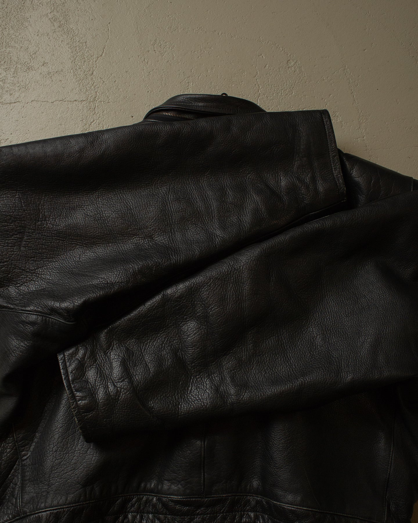 80s/90s Biker Leather Jacket black - XXL