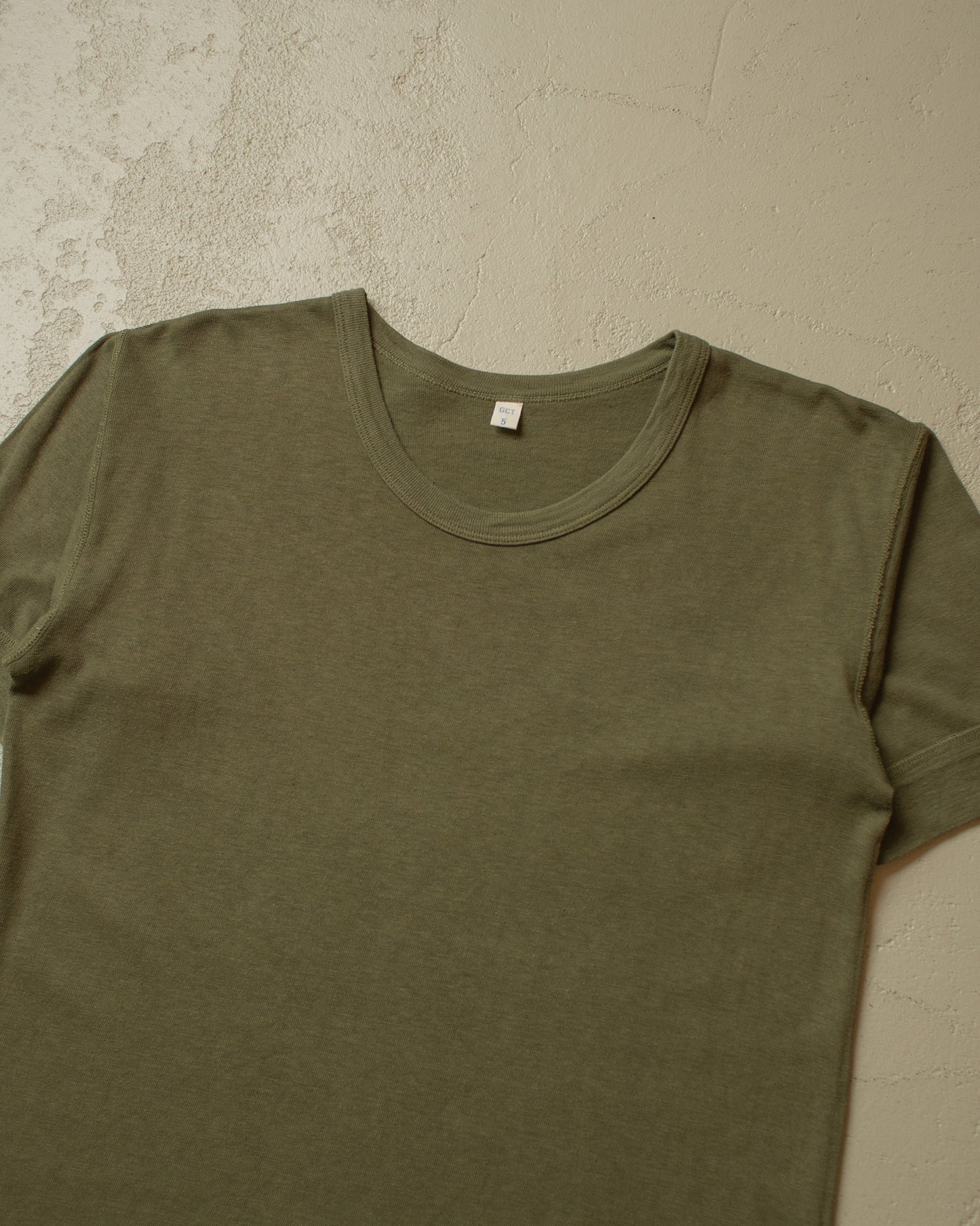 1980s Military Ringer T-shirt khaki - M