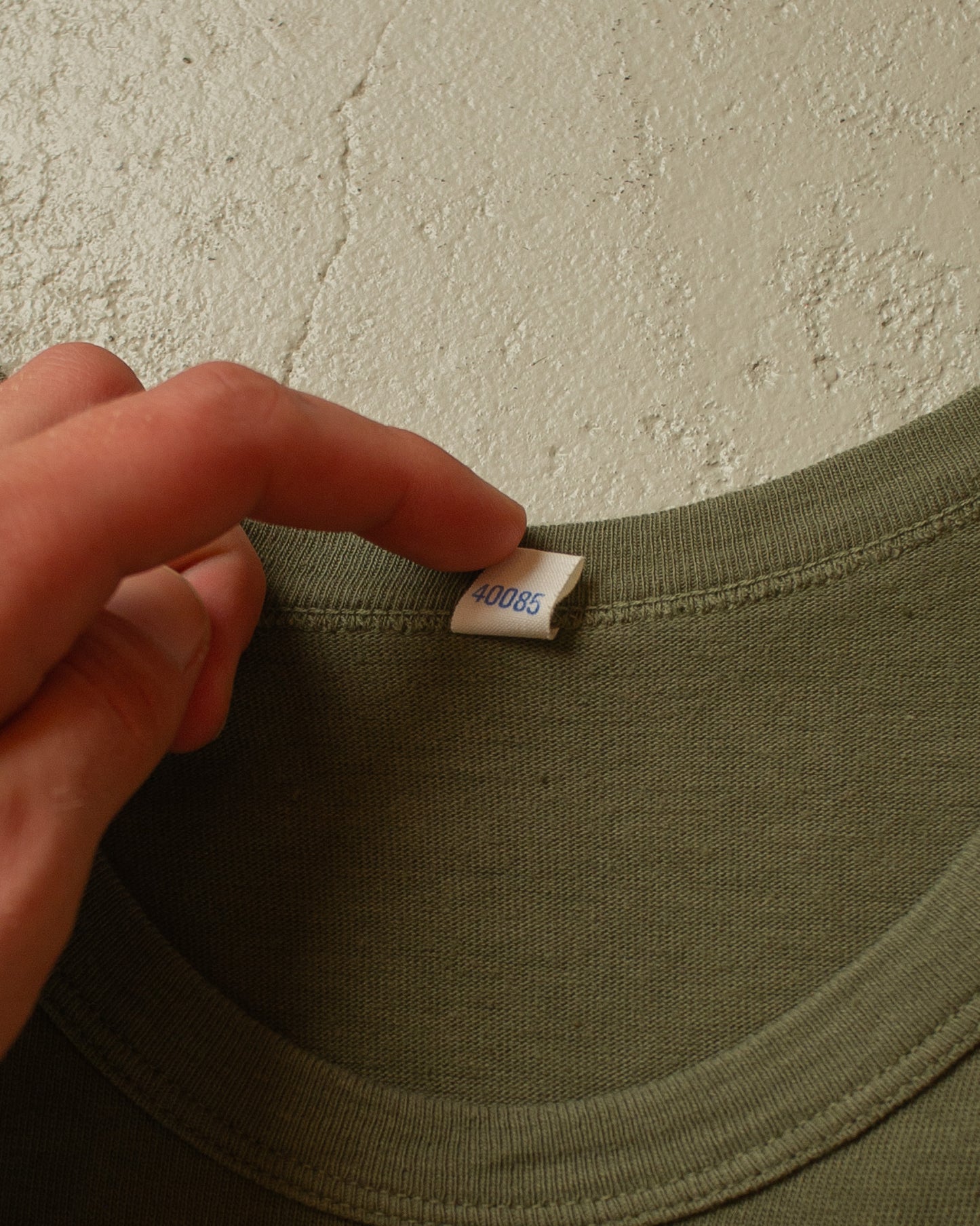 1980s Military Ringer T-shirt khaki - M