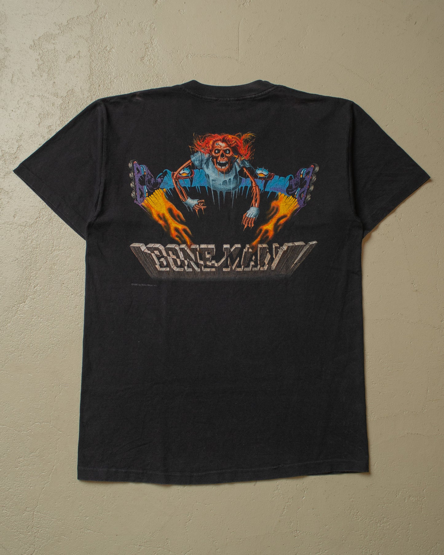 1996 Faded Boneman Rollerskate T-shirt black - L