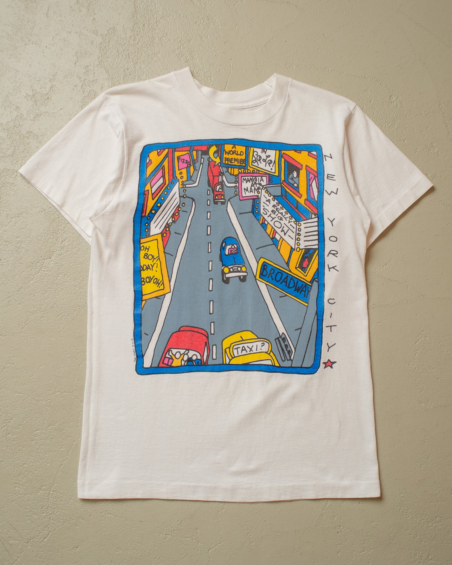 1992 N.Y. Times "New York City" Pop Art T-shirt white - M