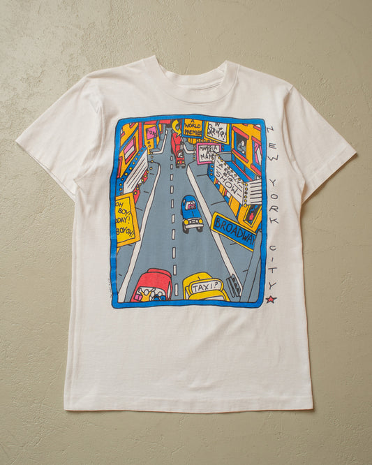 1992 N.Y. Times "New York City" Pop Art T-shirt white - M