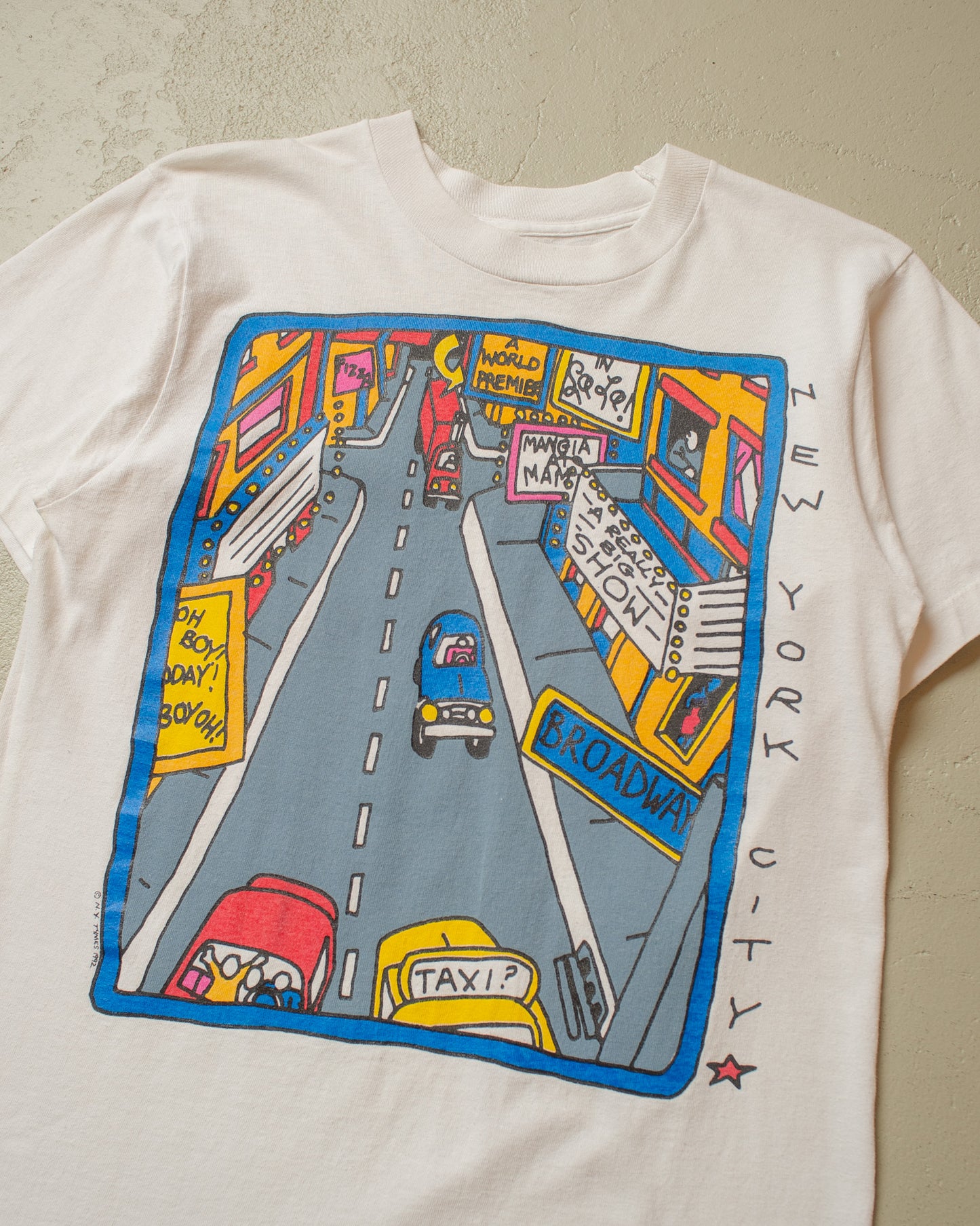 1992 N.Y. Times "New York City" Pop Art T-shirt white - M