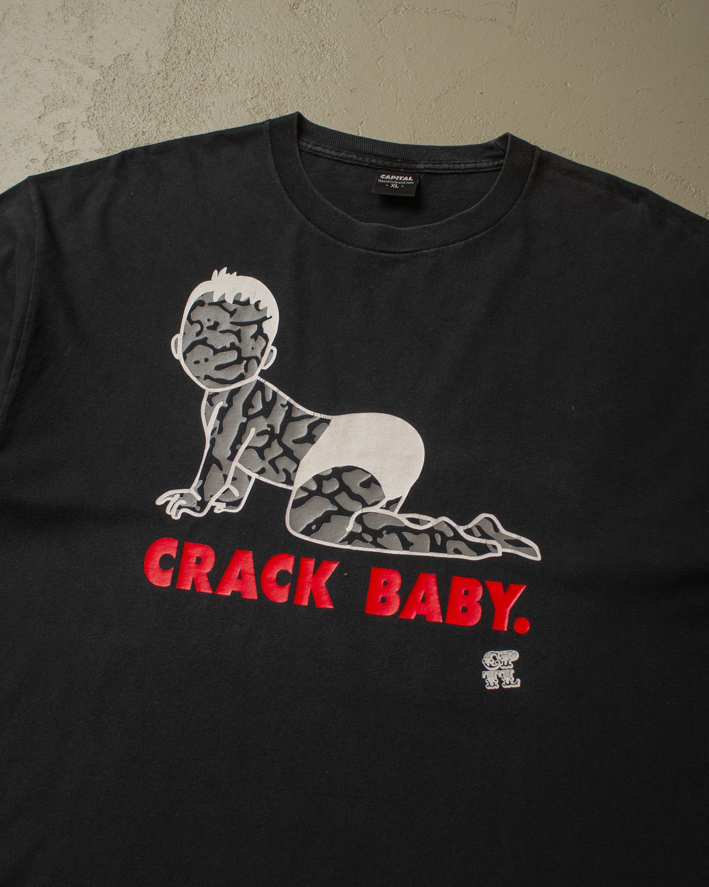 1990s/00s Capital "Crack Baby" T-shirt black - XL/XXL