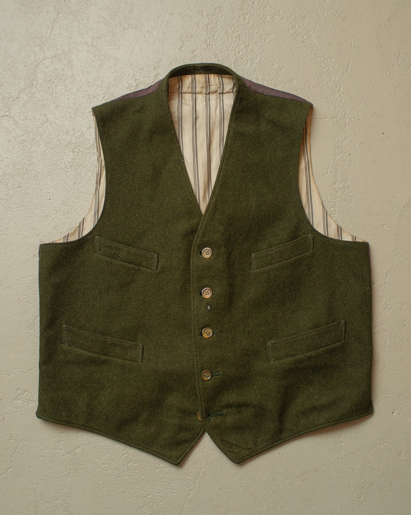 1940s German Wool Suit Vest green - M