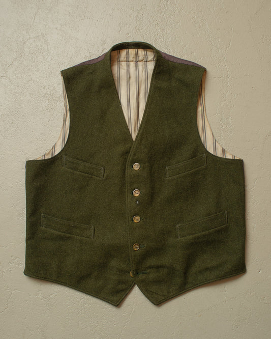1940s German Wool Suit Vest green - M