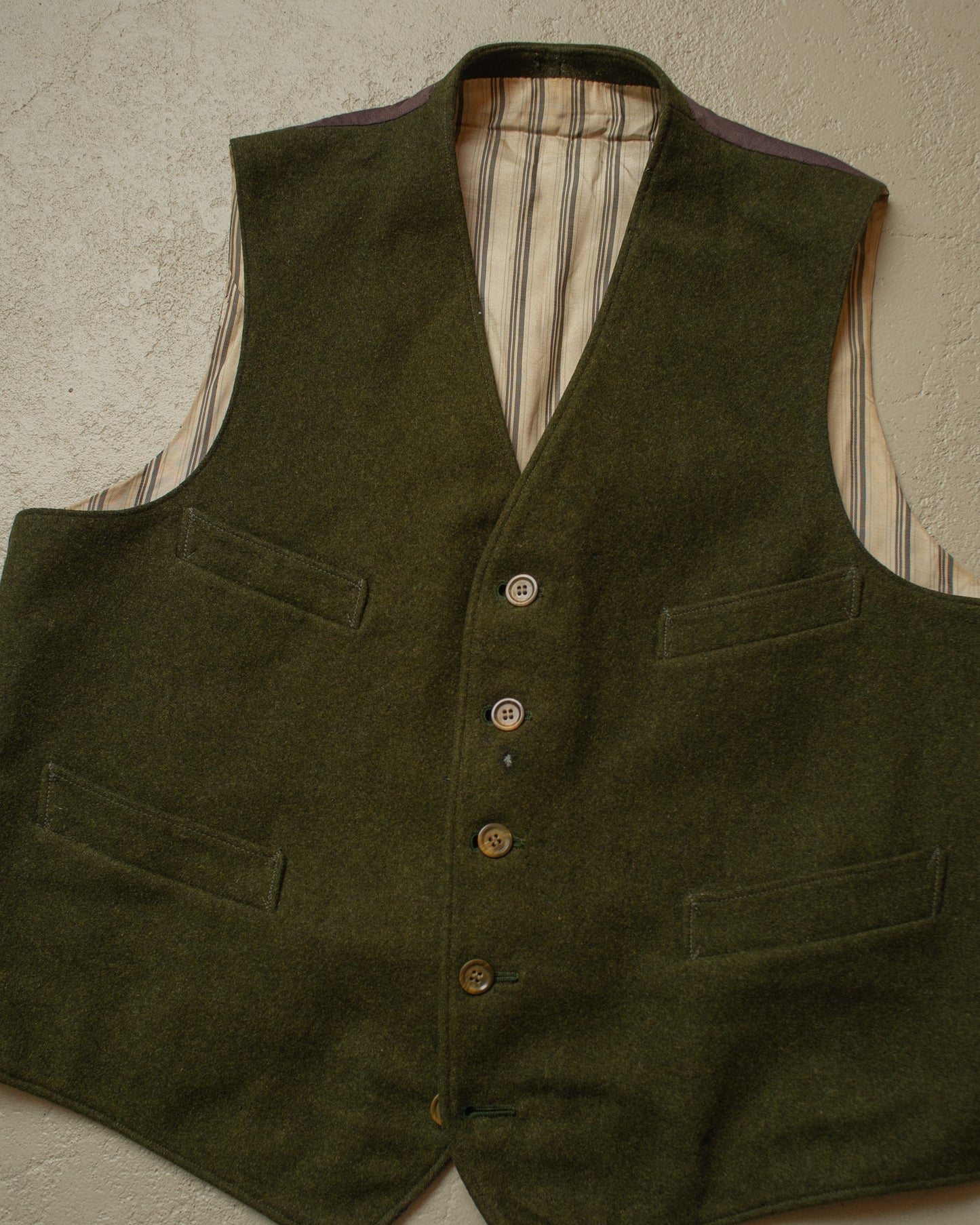 1940s German Wool Suit Vest green - M