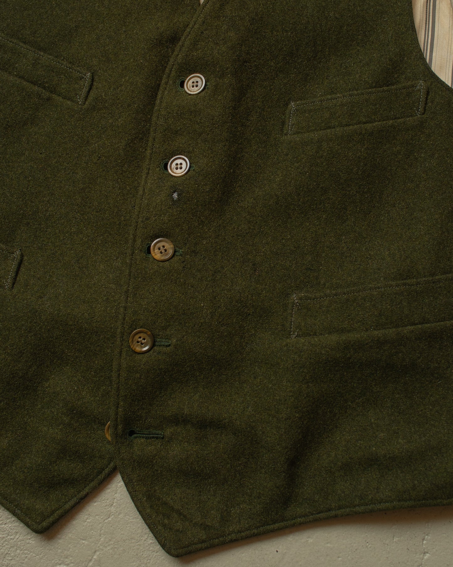 1940s German Wool Suit Vest green - M