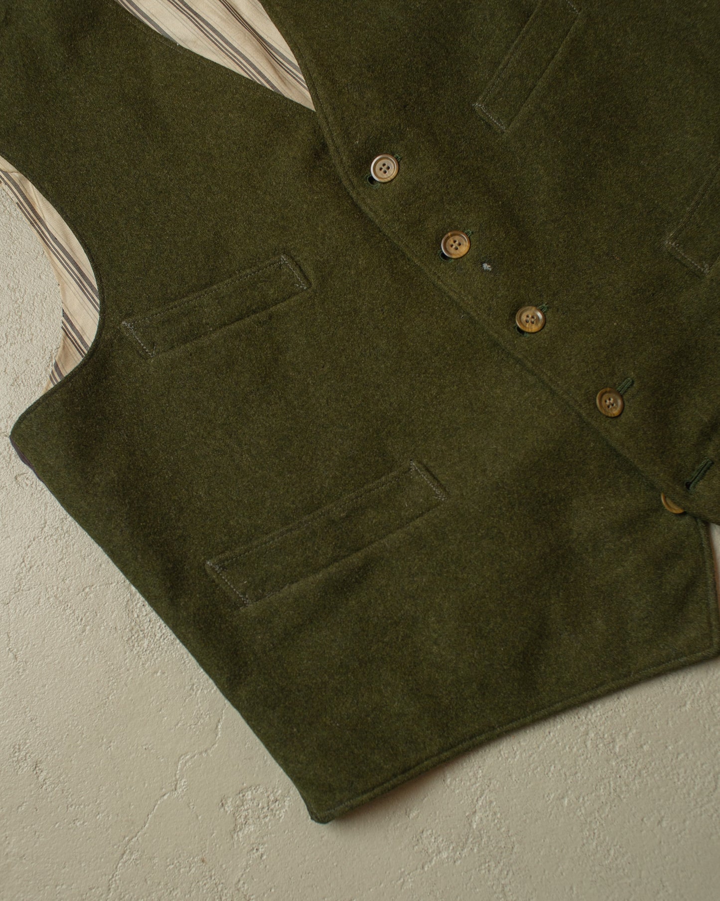 1940s German Wool Suit Vest green - M