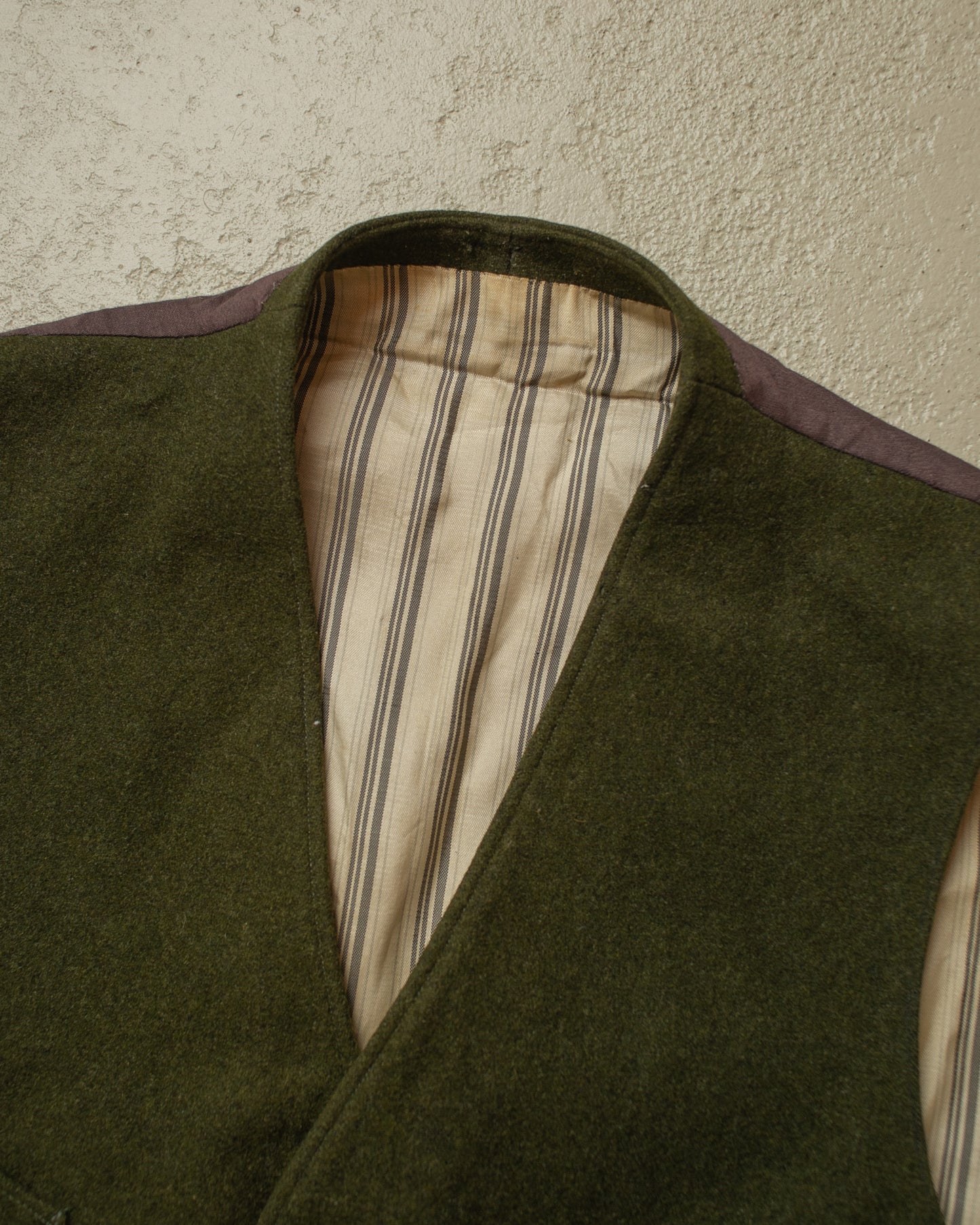 1940s German Wool Suit Vest green - M