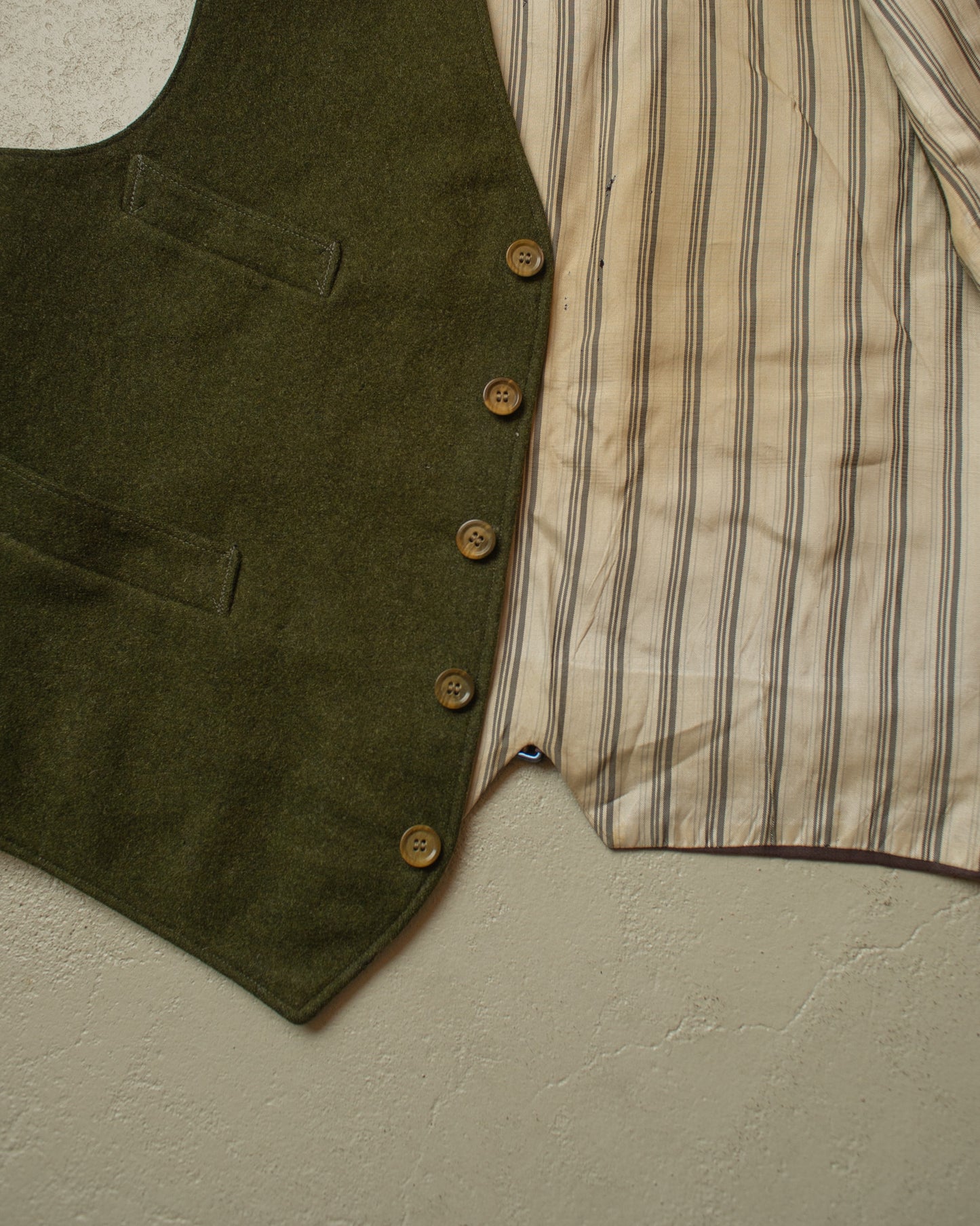 1940s German Wool Suit Vest green - M