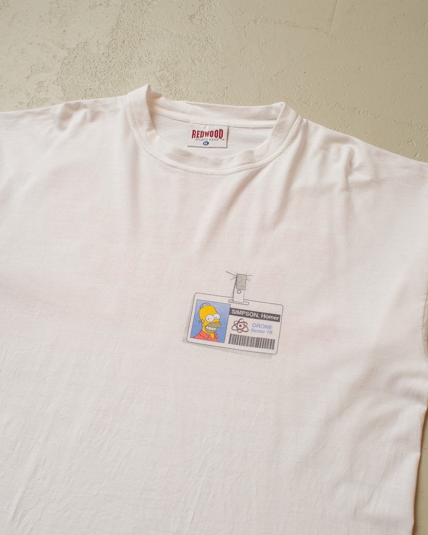 1995 Homer Simpson "Work" T-shirt white - XL