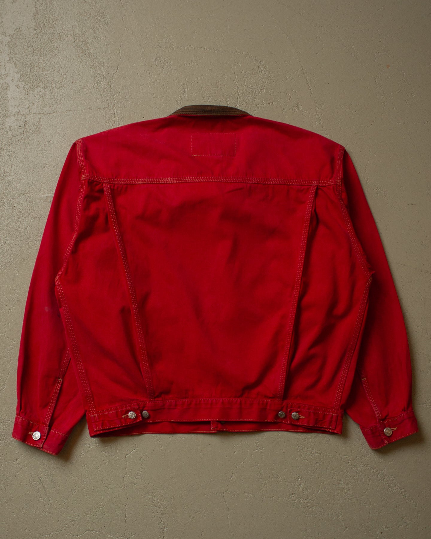 90s Diesel Industry Denim Jacket red - M