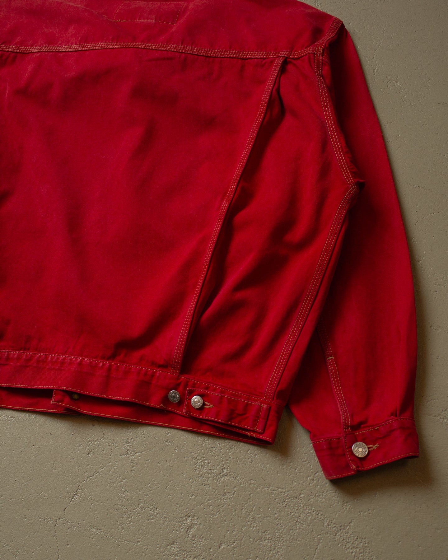 90s Diesel Industry Denim Jacket red - M