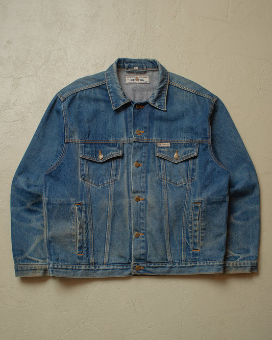 1990s Faded Euro Denim Jacket blue - XL