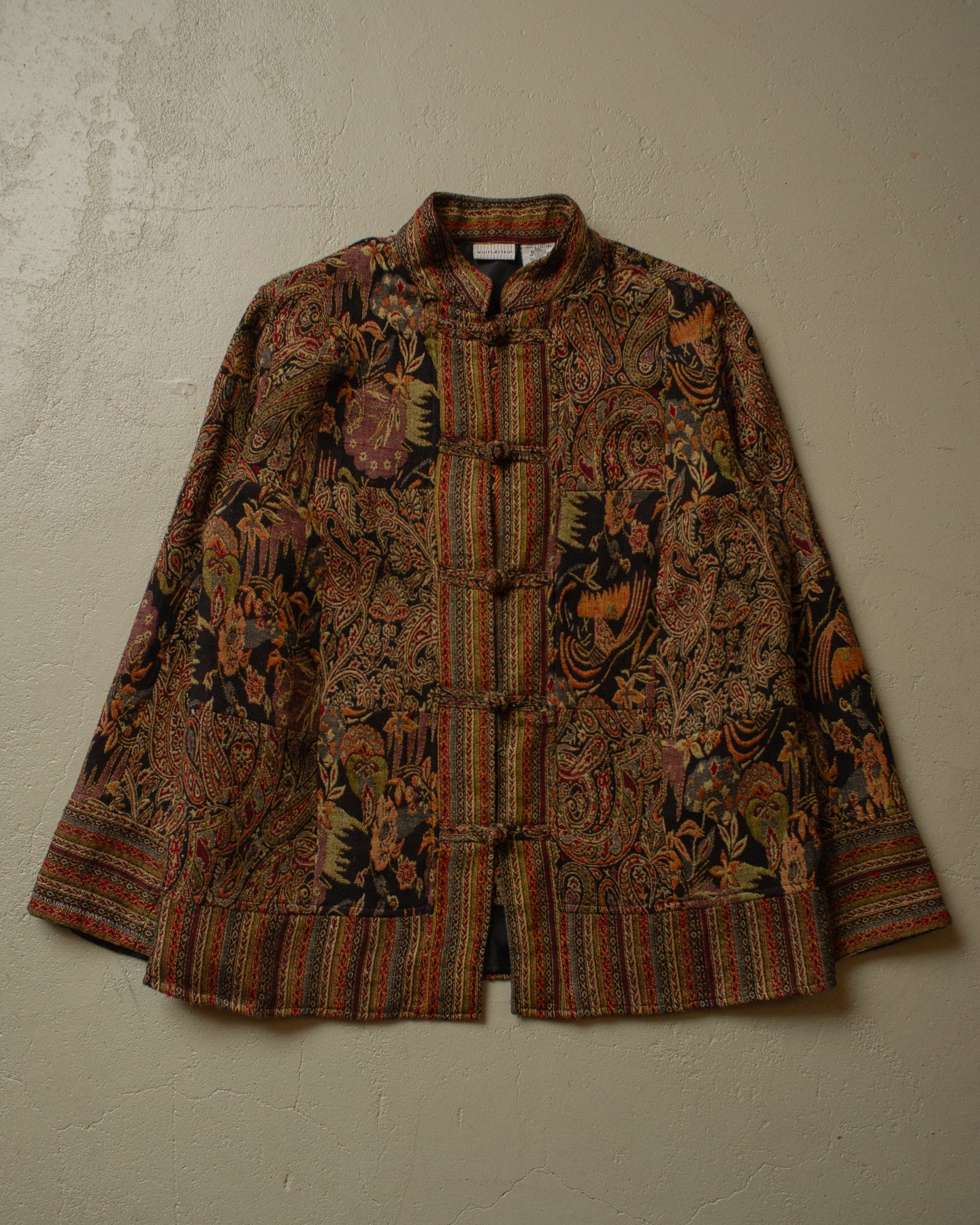 90s Womens White Stag crazy Pattern Jacket multi - L