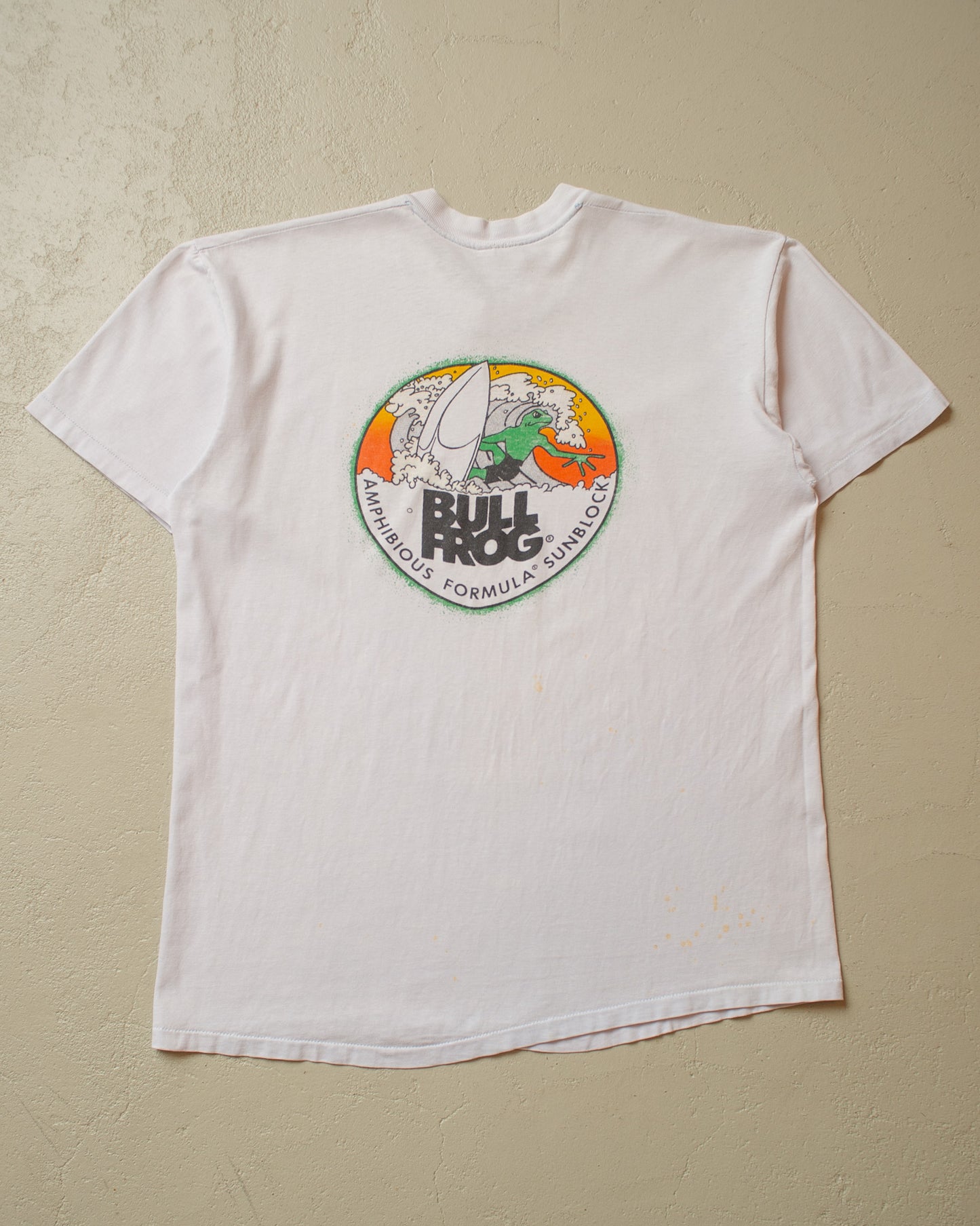 1990s Bull Frog Sunblock Promo T-shirt white - L