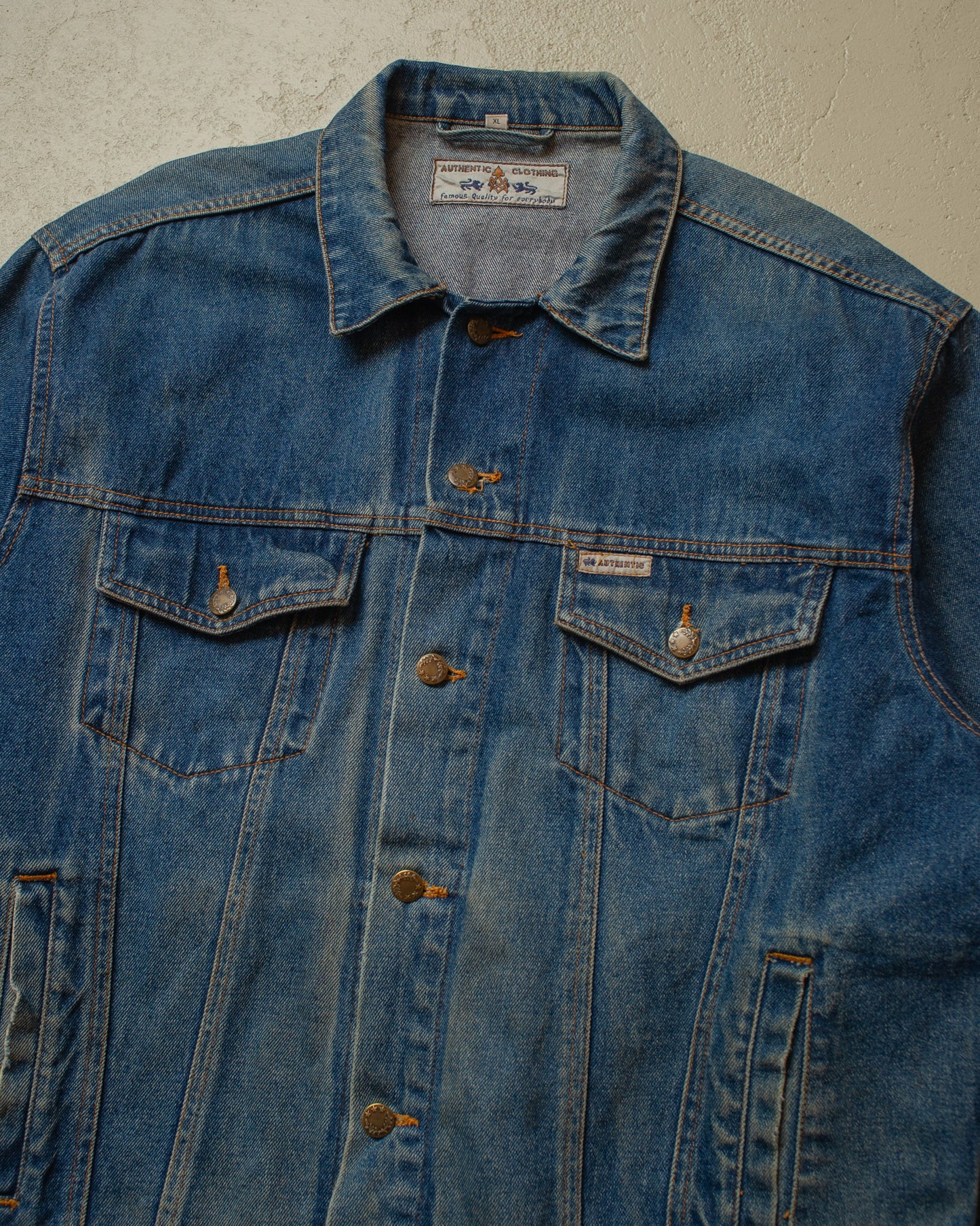 1990s Faded Euro Denim Jacket blue - XL
