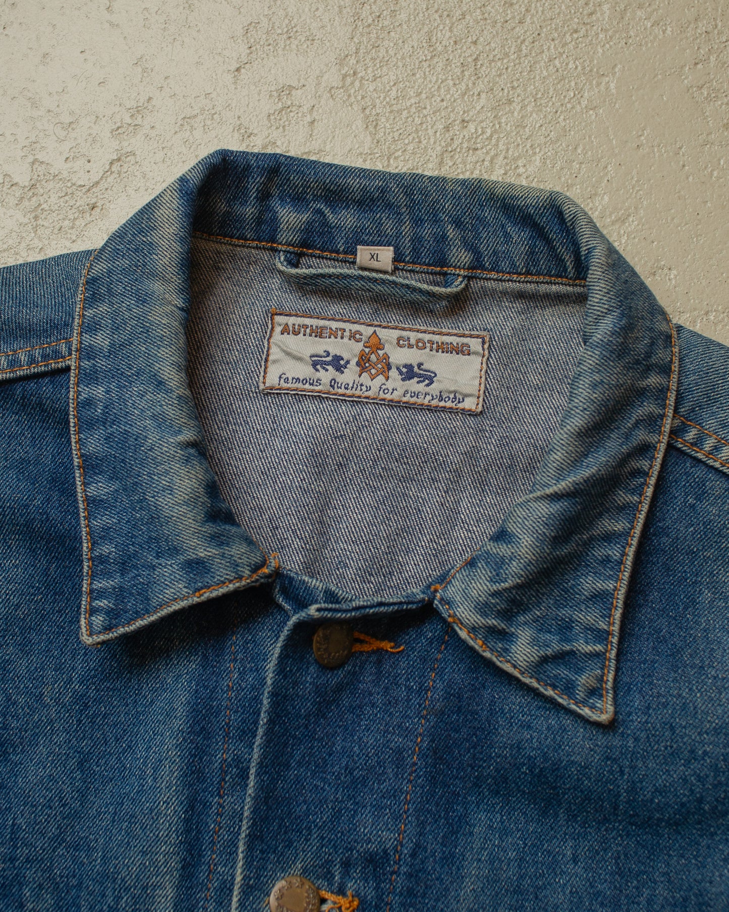 1990s Faded Euro Denim Jacket blue - XL