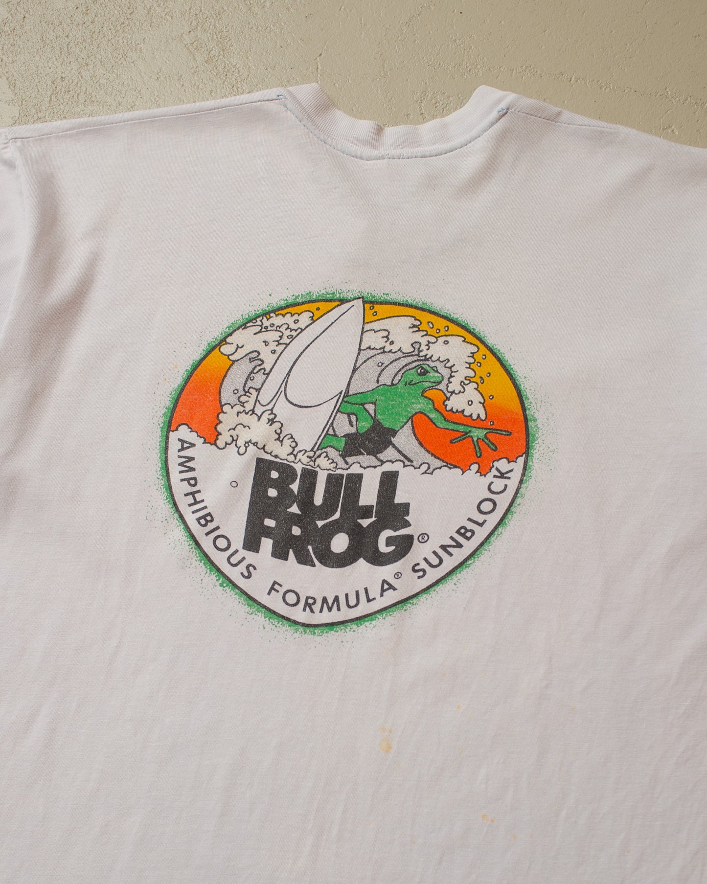 1990s Bull Frog Sunblock Promo T-shirt white - L