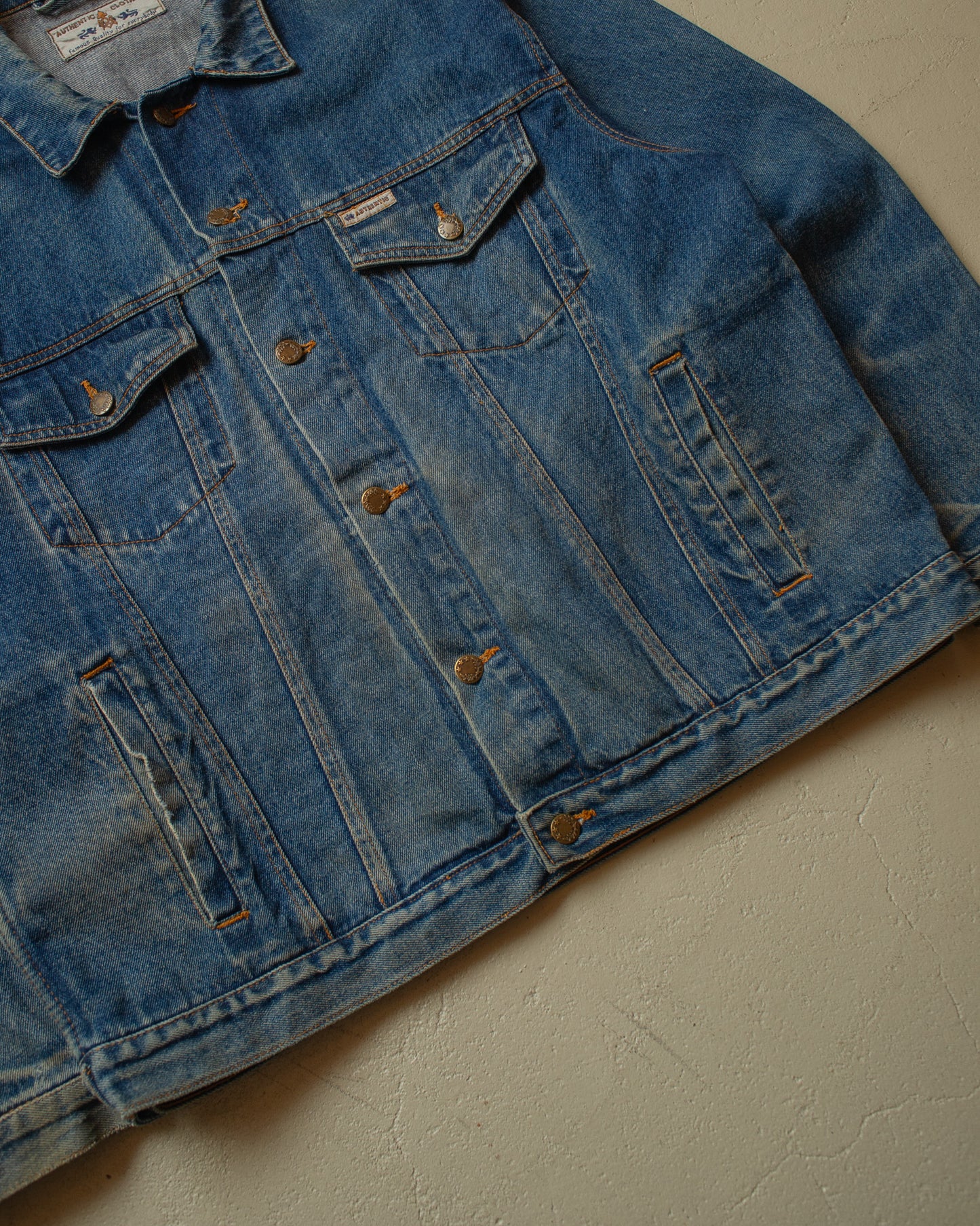 1990s Faded Euro Denim Jacket blue - XL